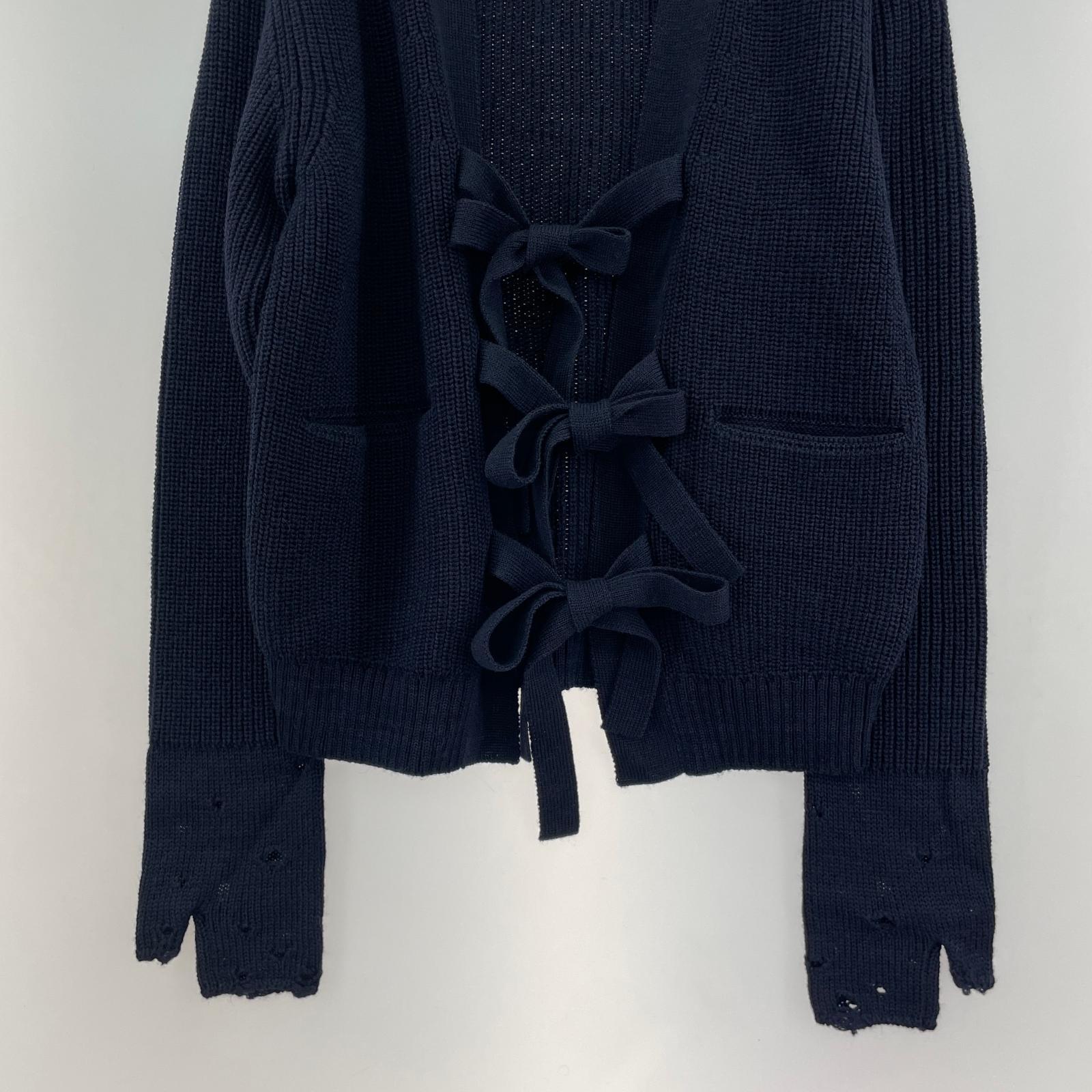 カーディガン Ribbon Cardigan 1 ネイビー