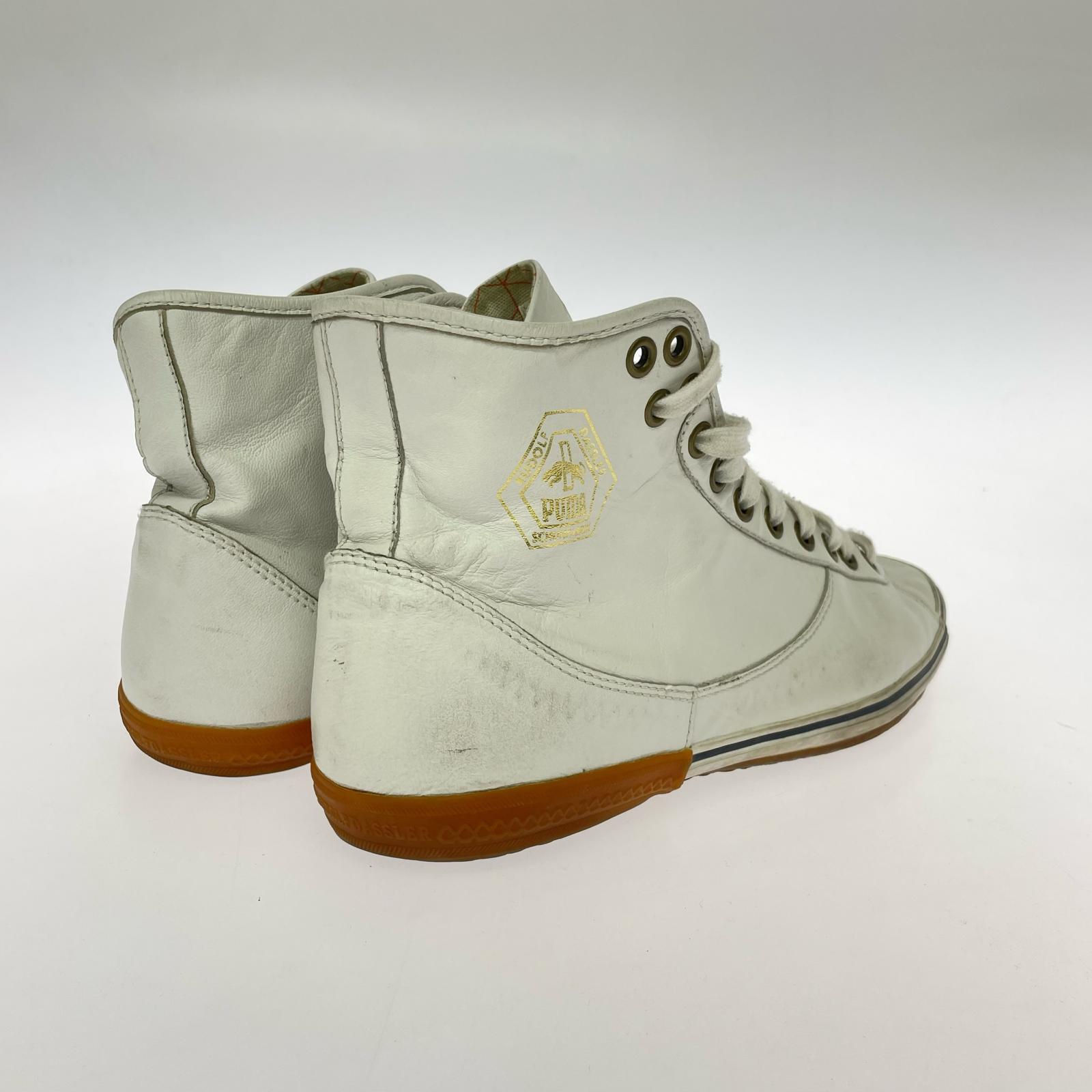 スニーカー ×RUDOLF DASSLER レザーハイカットスニーカー 27.0cm 27cm (US9 UK8 1/2 EU44) ホワイト