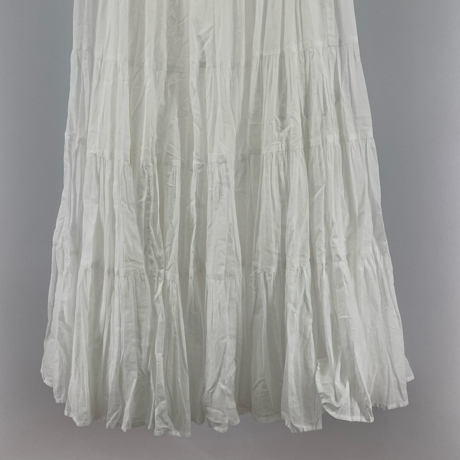 ロングスカート ボイルティアードスカート 白(38) 38 ホワイト