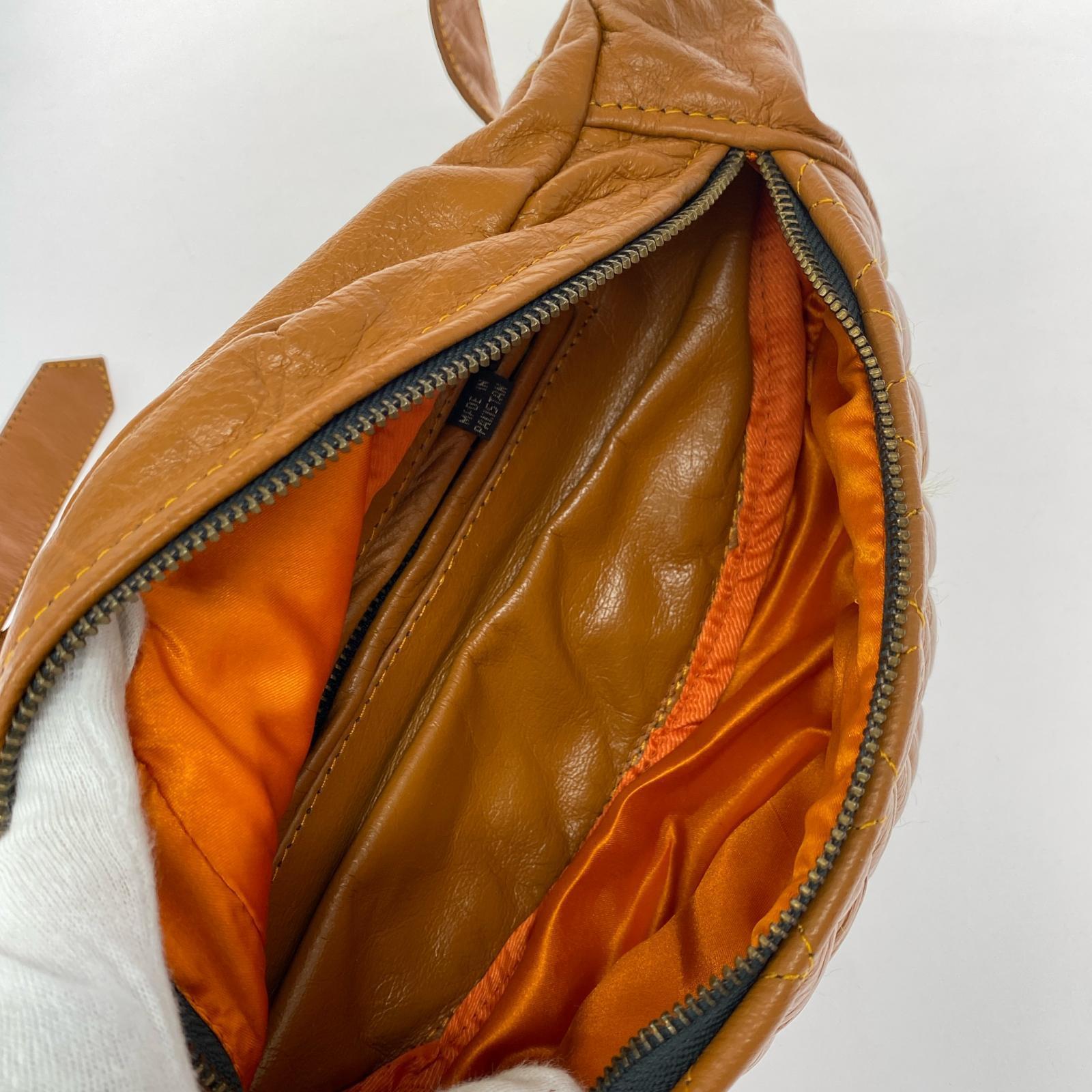 ショルダーバッグ 63Leathers レザーキルティングウエストバッグ キャメル