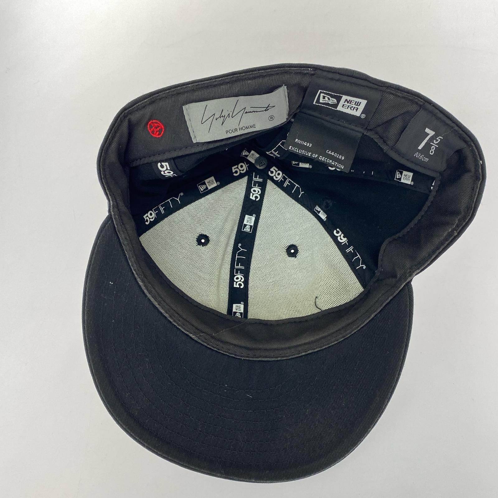 キャップ Yohji Yamamoto POUR HOMME ×NEW ERA 59FIFTY YY BOX LOGO 7 5/8 黒 ブラック