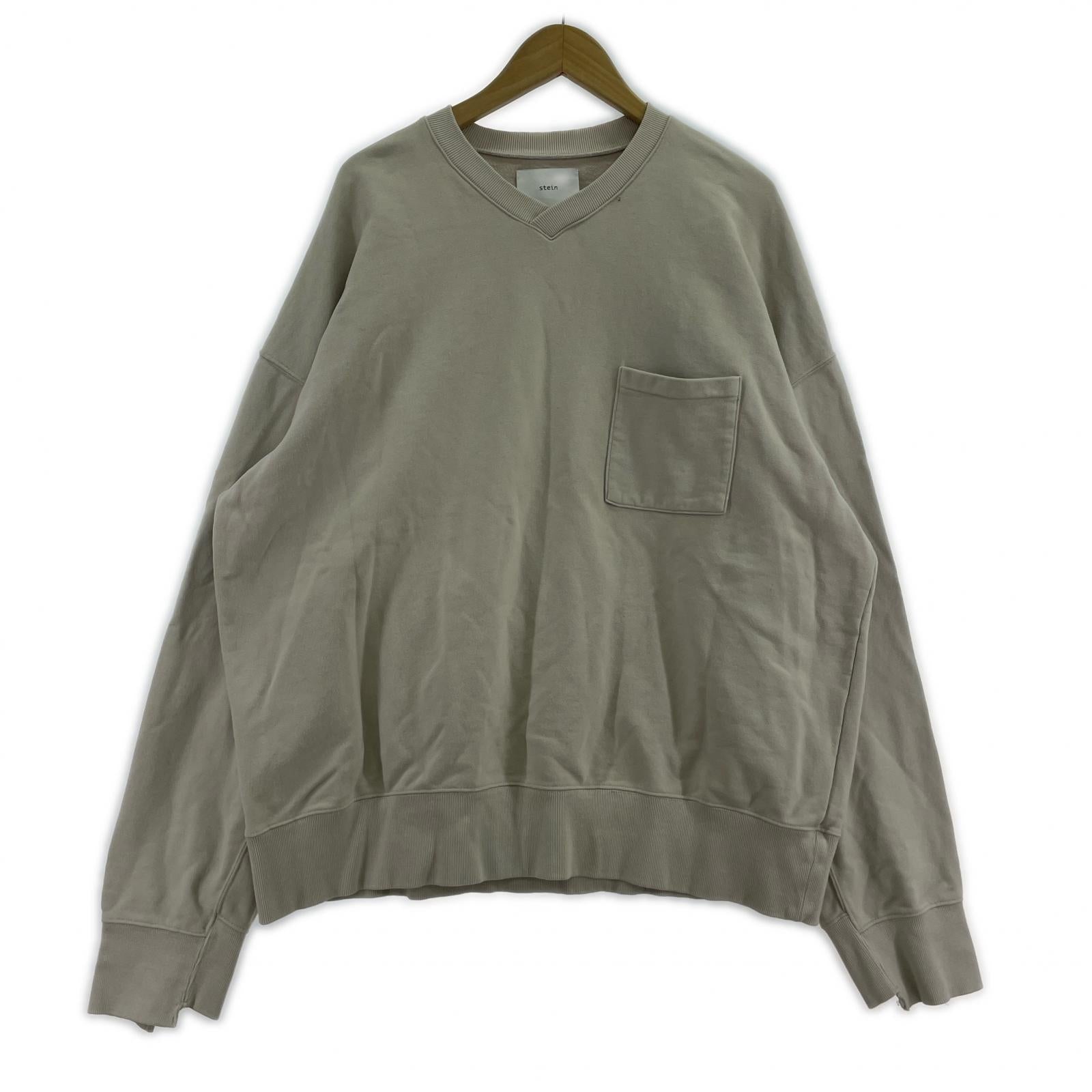 スウェット stein DIVIDE SLEEVE V NECK SWEAT LS グレー グレー