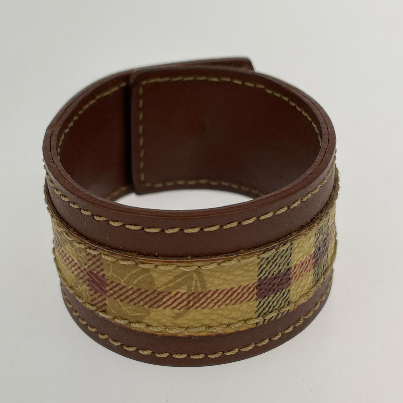 ブレスレット BURBERRY ノバチェック レザーブレスレット 茶 ブラウン
