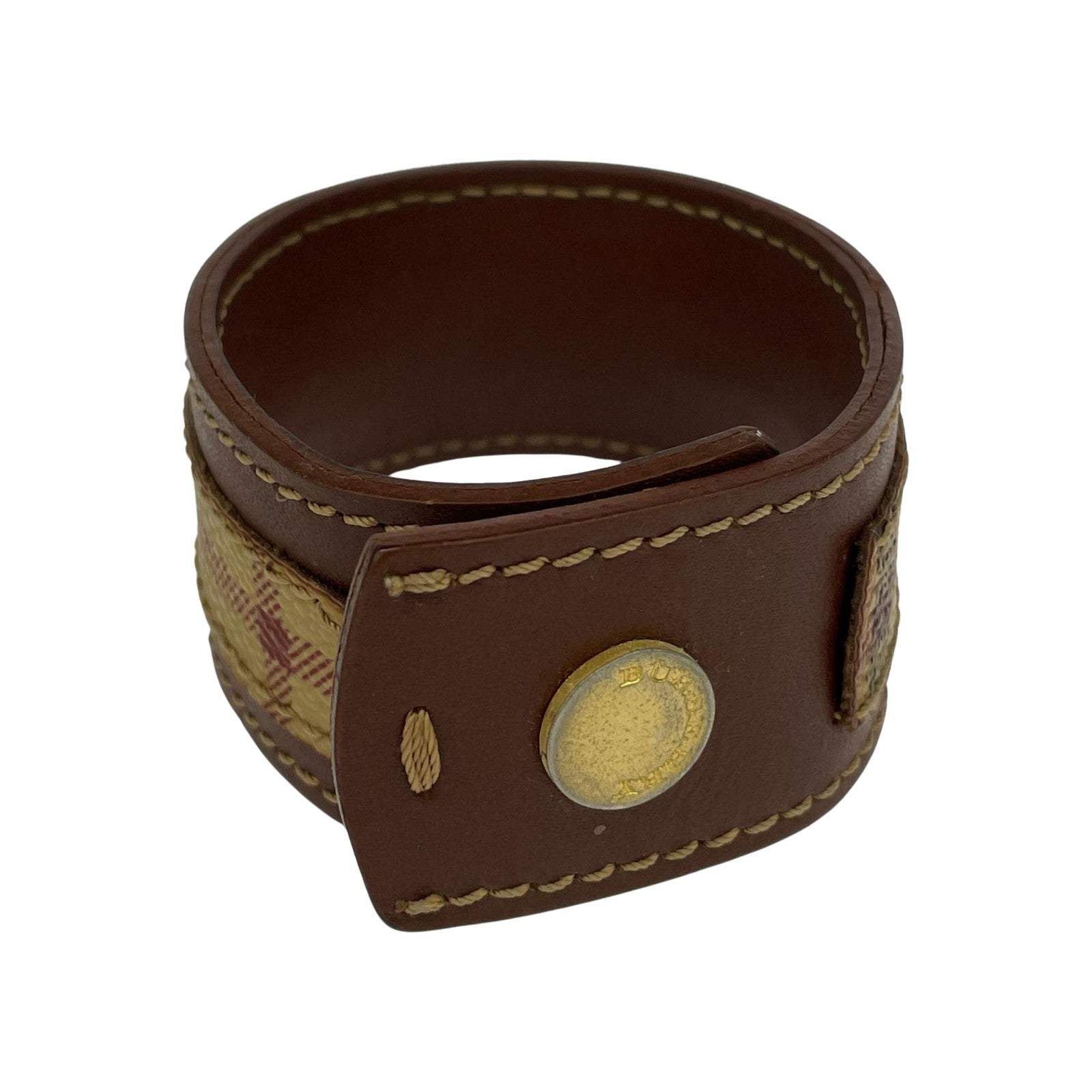 ブレスレット BURBERRY ノバチェック レザーブレスレット 茶 ブラウン