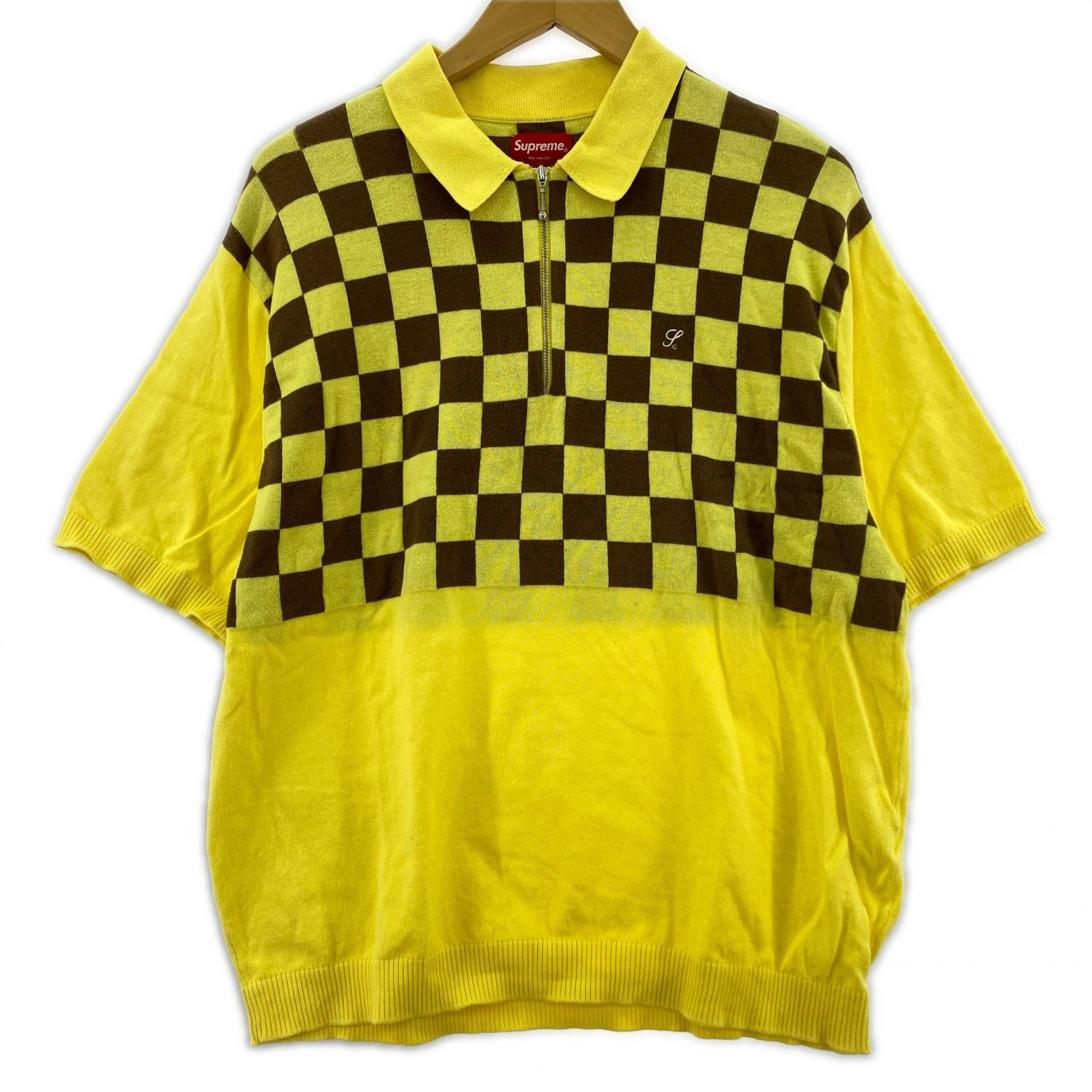 ポロシャツ 22SS Checkerboard Zip Polo(M)黄 M イエロー