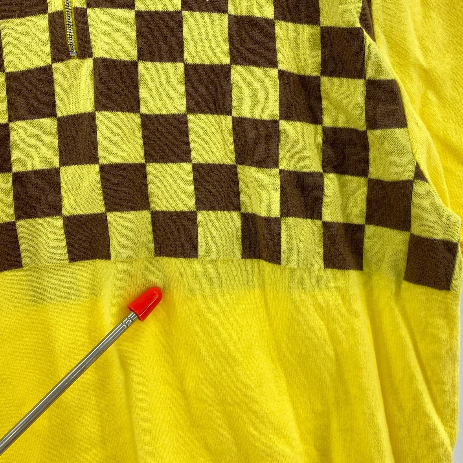 ポロシャツ 22SS Checkerboard Zip Polo(M)黄 M イエロー
