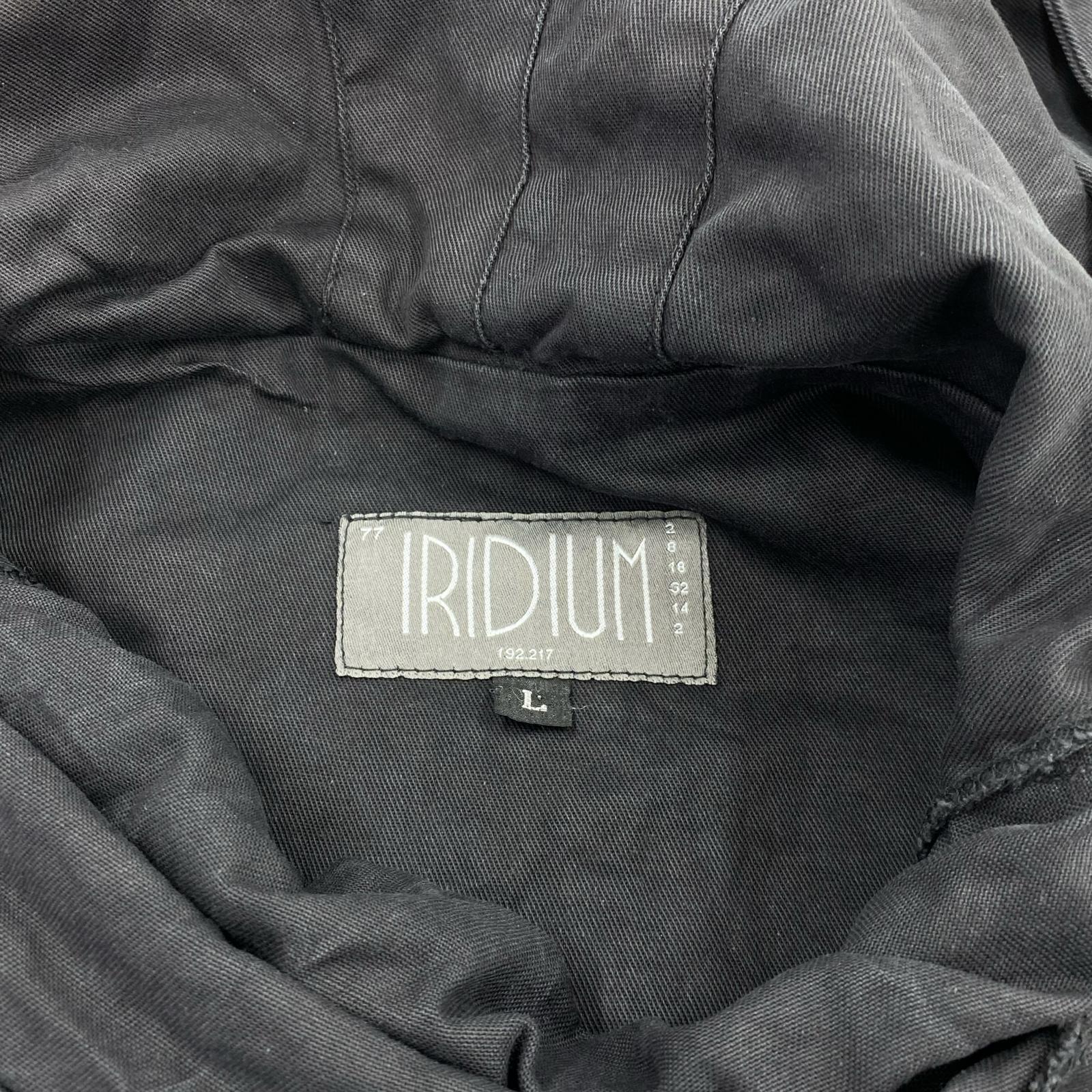 パーカー IRIDIUM スモークフーディジャケット 黒 L ブラック