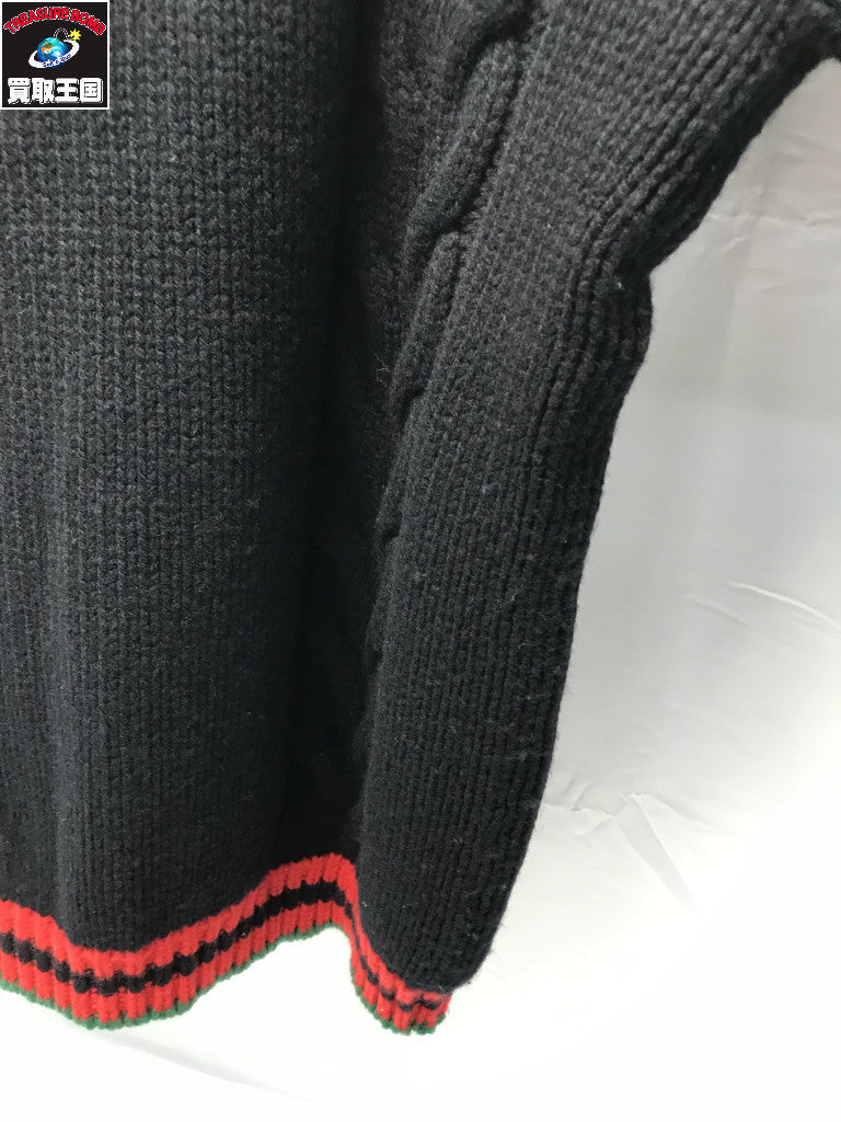 19AW CABLE KNIT WOOL SWEATER 548115 黒 M