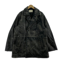 レザージャケット Leather Dress-Over Double Short Coat ブラック
