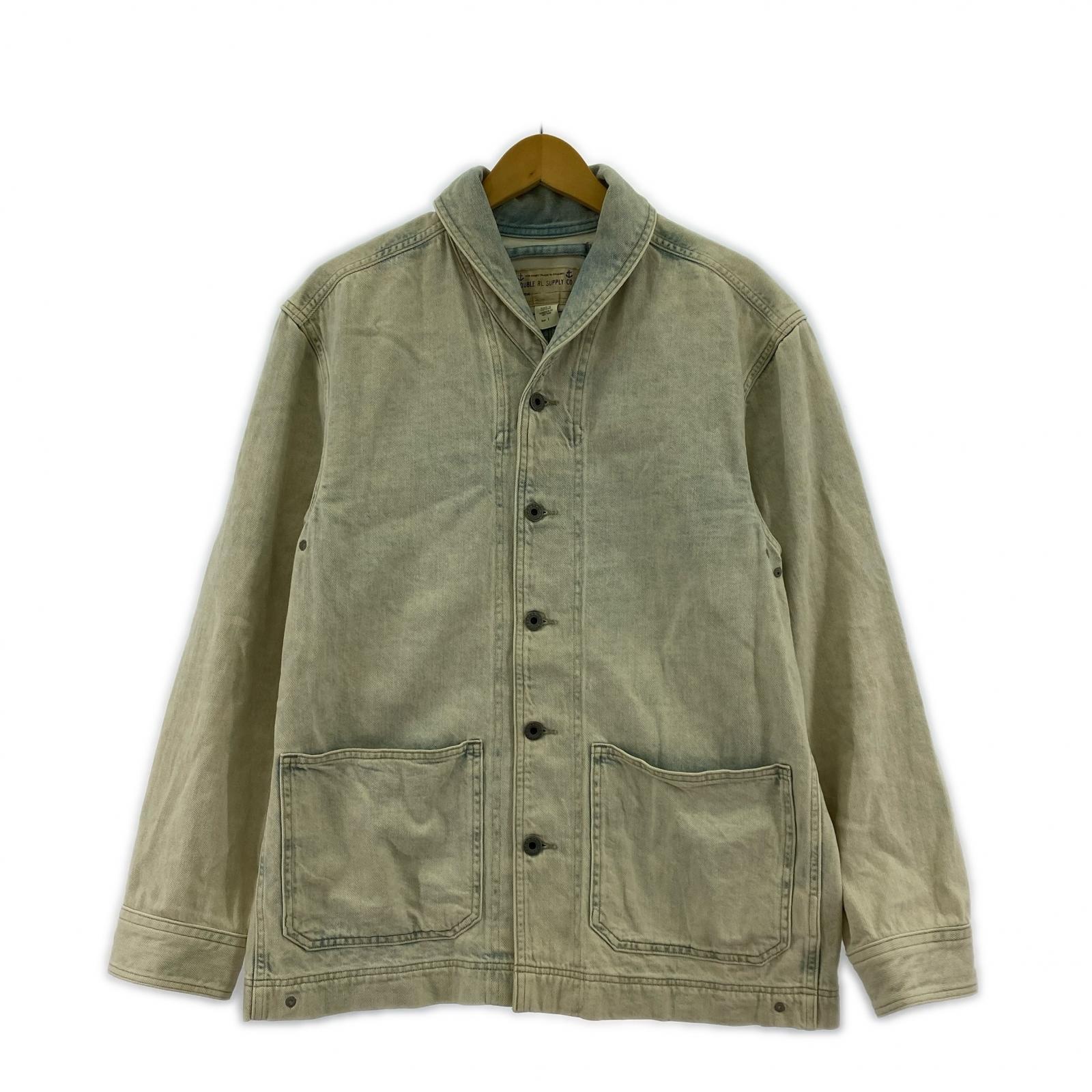 デニムジャケット RRL ウォッシュドセルビッチデニム オーバーシャツ M M ブルー