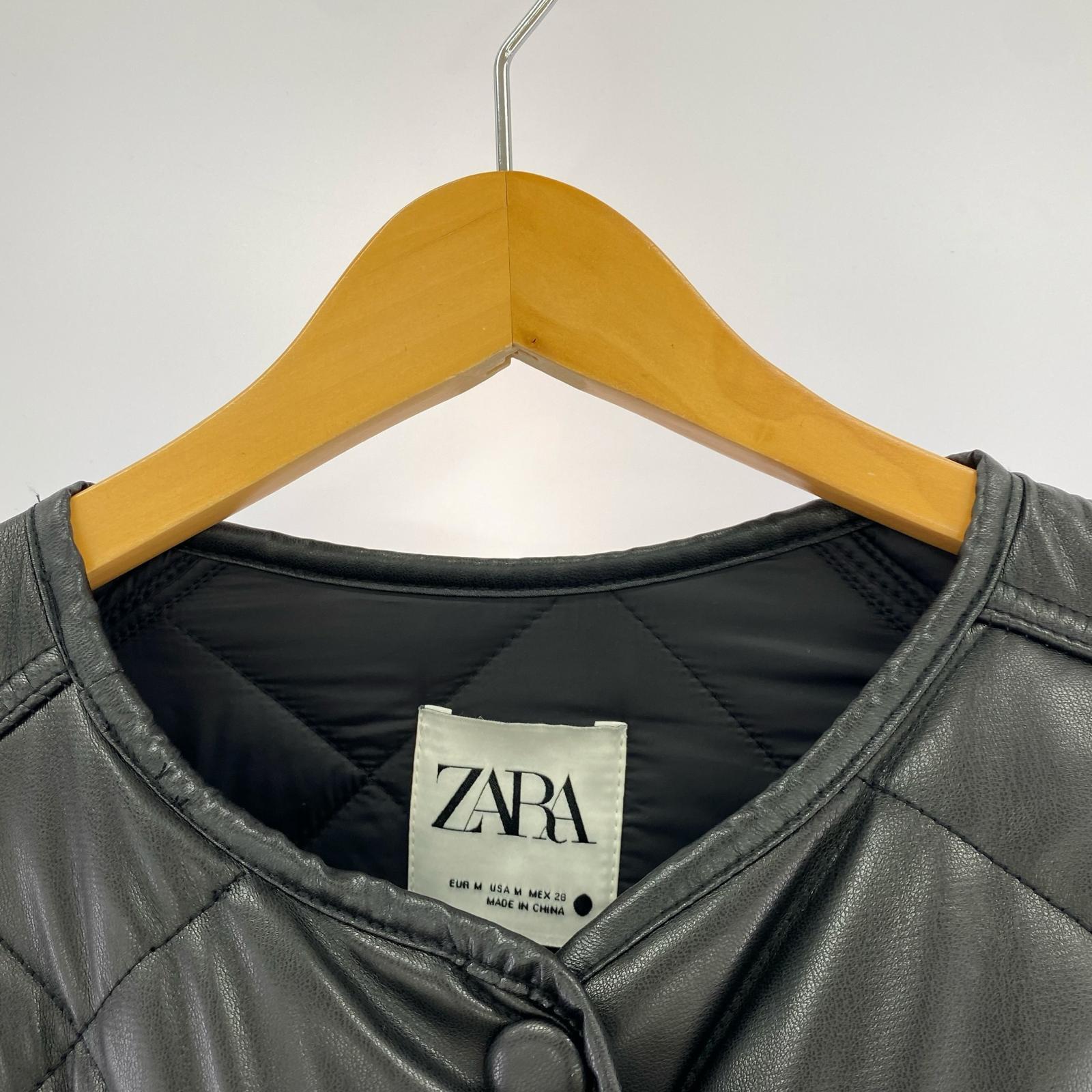 レザージャケット ZARA フェイクレザーコート サイズM BLK M ブラック