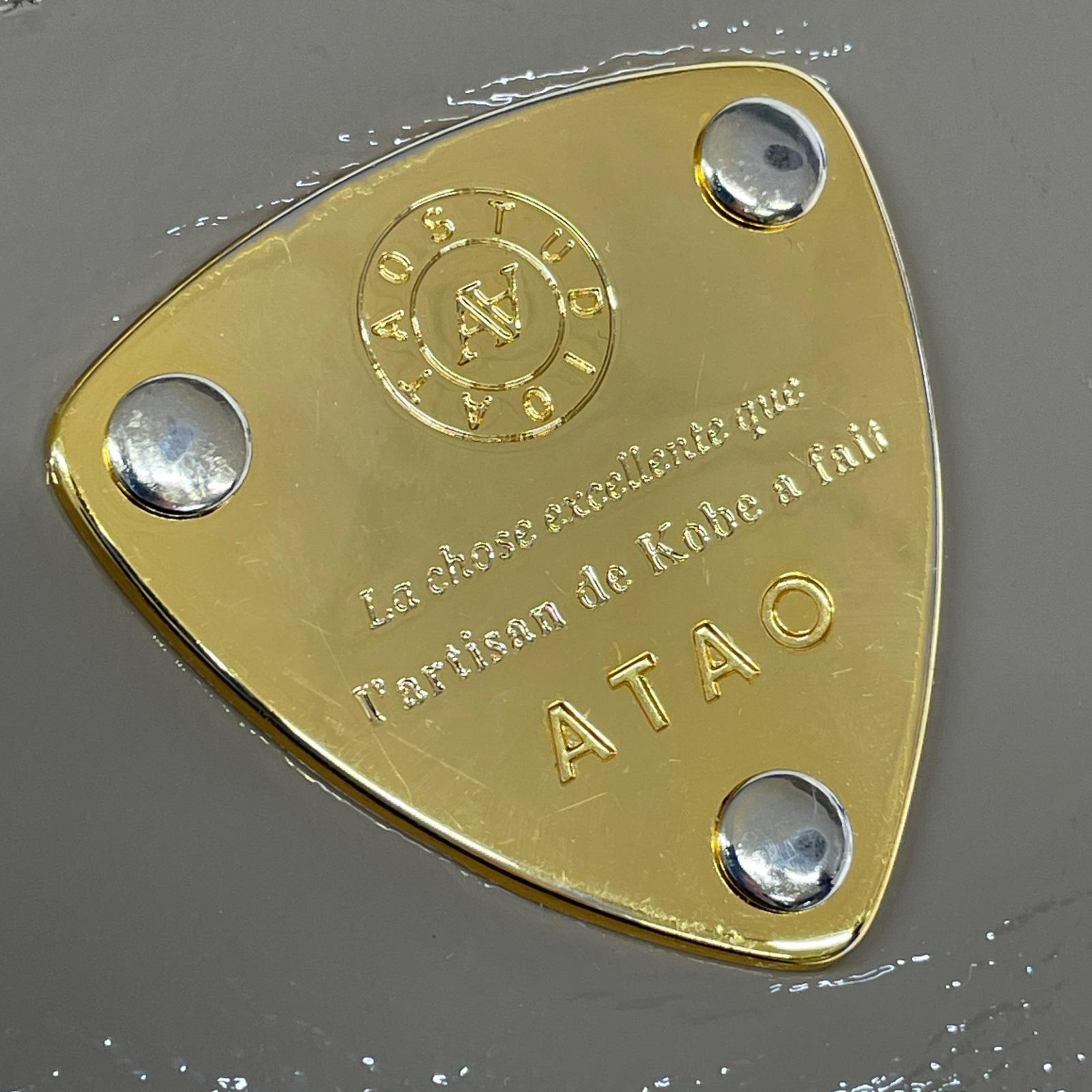長財布 ATAO パテント L字ファスナー 財布 ベージュ