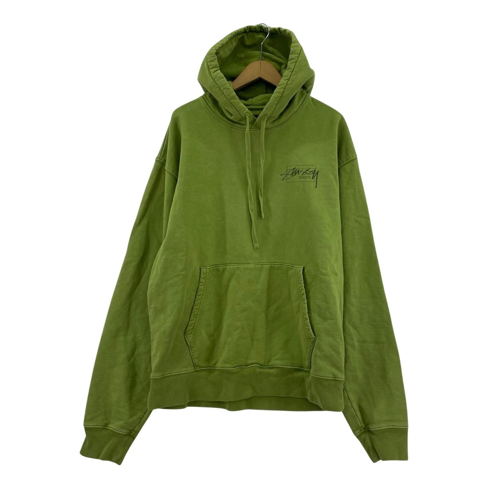 パーカー DYED STUSSY DESIGNS HOODIE 緑 XL