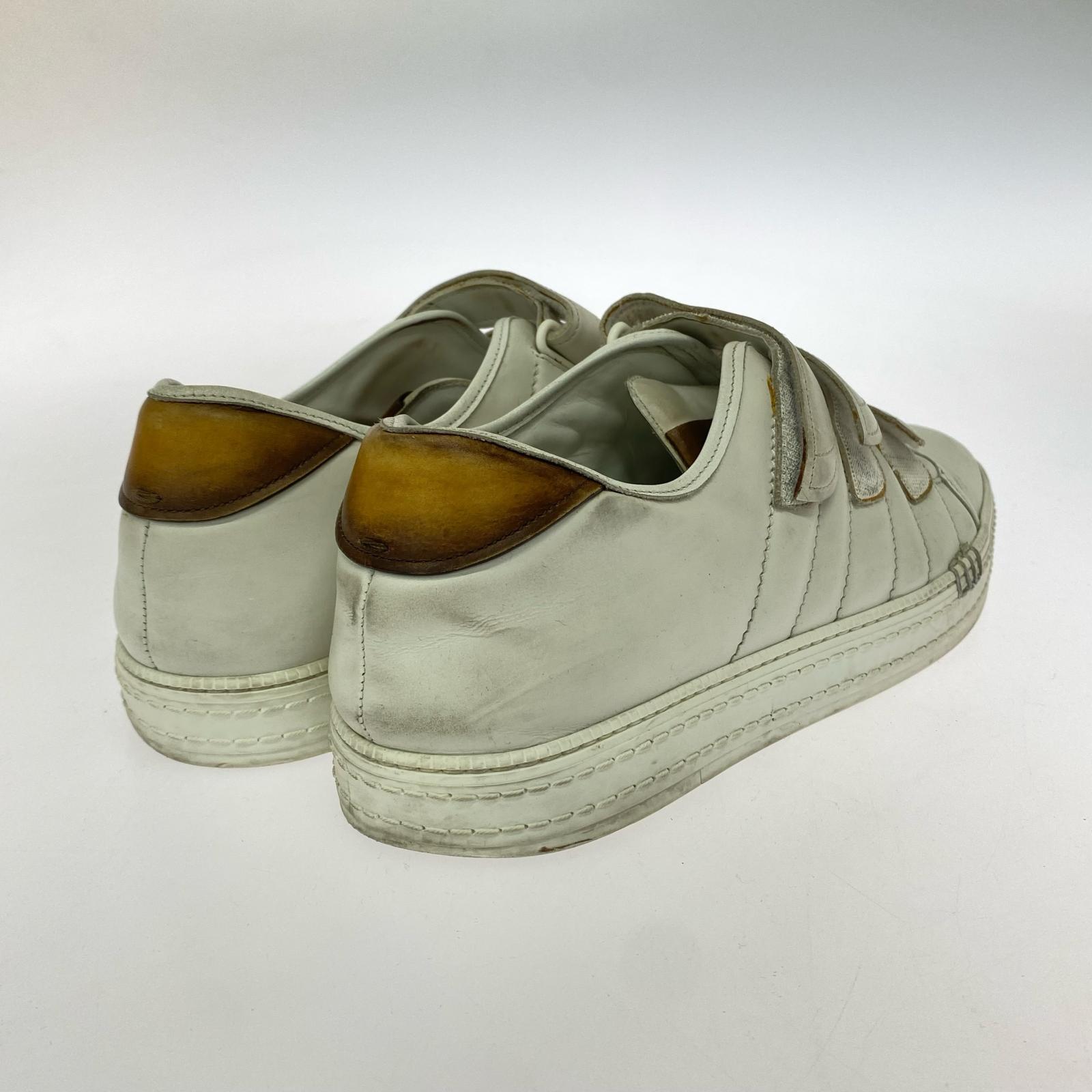 スニーカー berluti ベルクロスニーカー 白 8 ホワイト