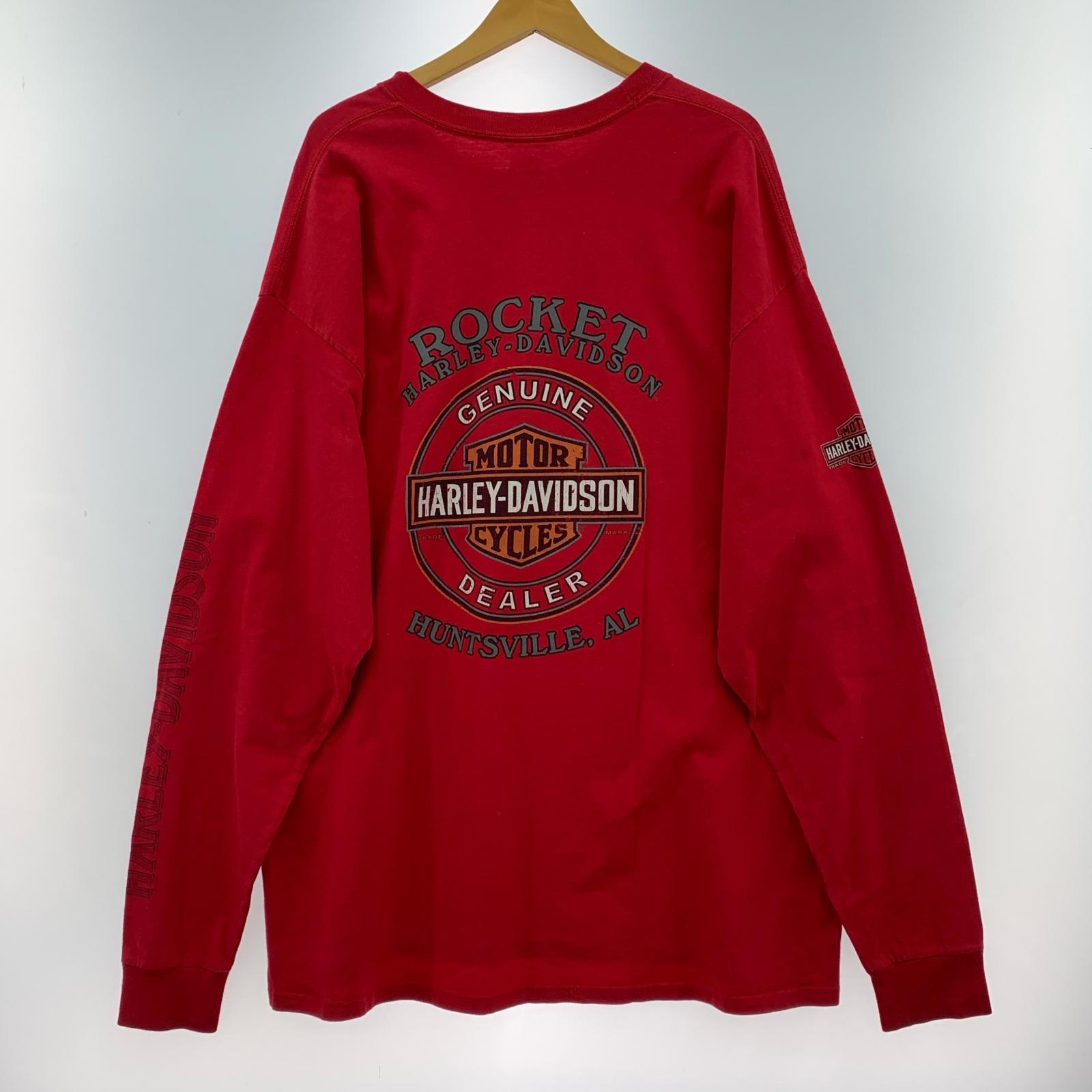 長袖Tシャツ プリント 2XL レッド レッド