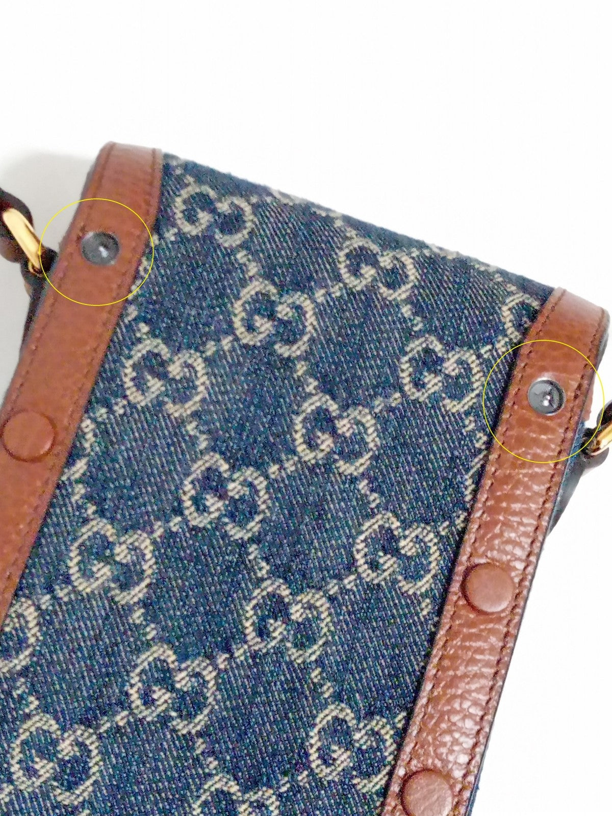 GGデニム ホースビット 1955 ミニショルダーバッグ 紺 625615