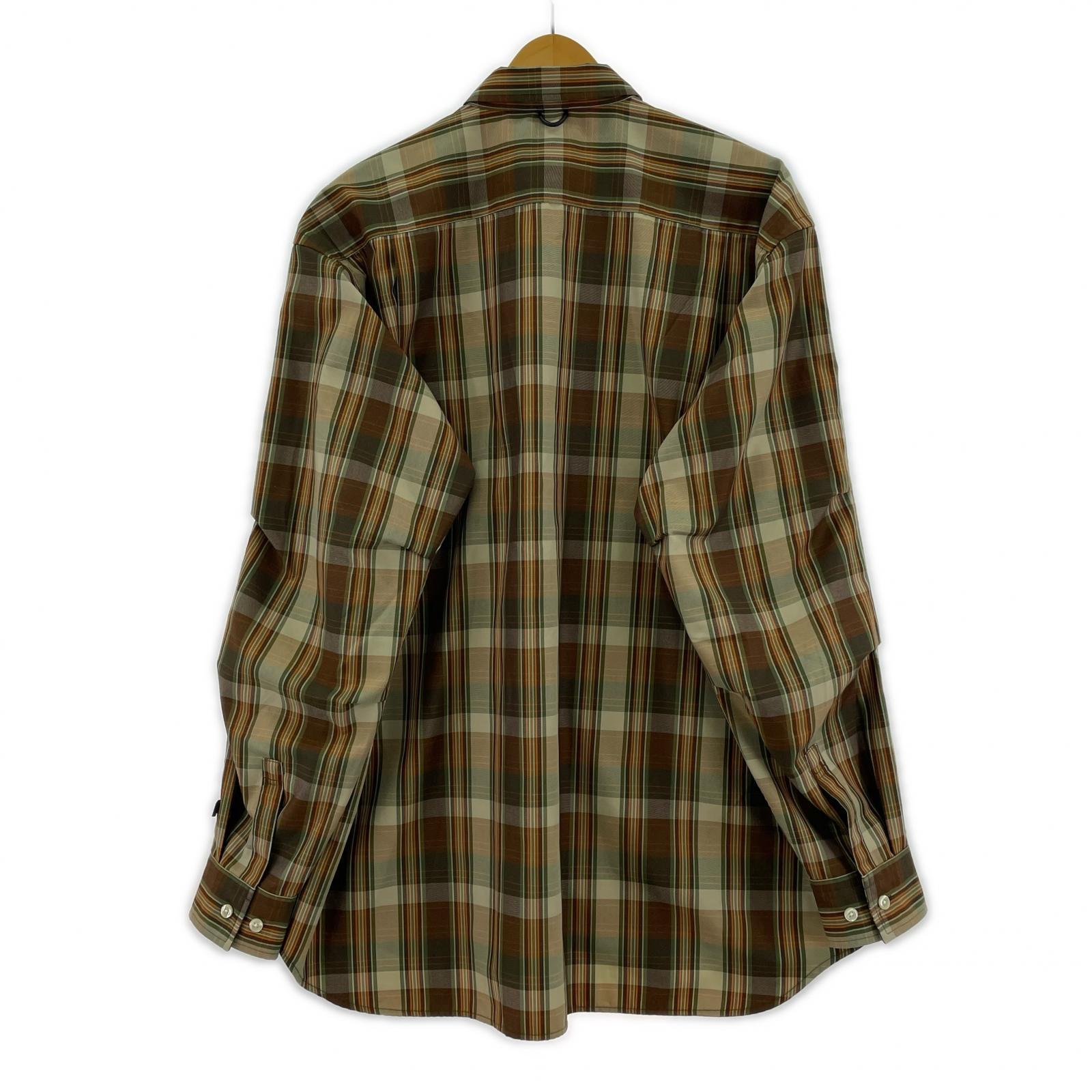 長袖シャツ TECH REGULAR COLLAR SHIRTS 茶 (S) M