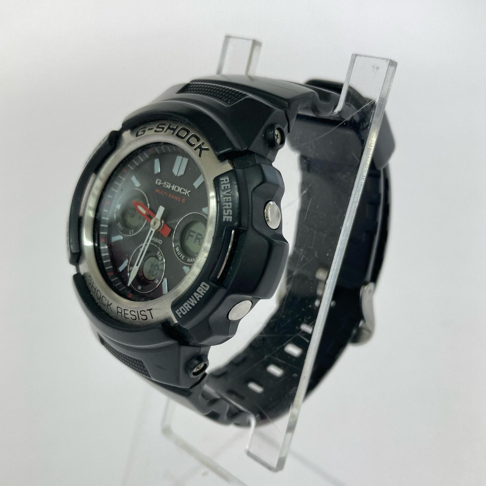 腕時計 ソーラー ラバー ブラック AWG-M100 ブラック