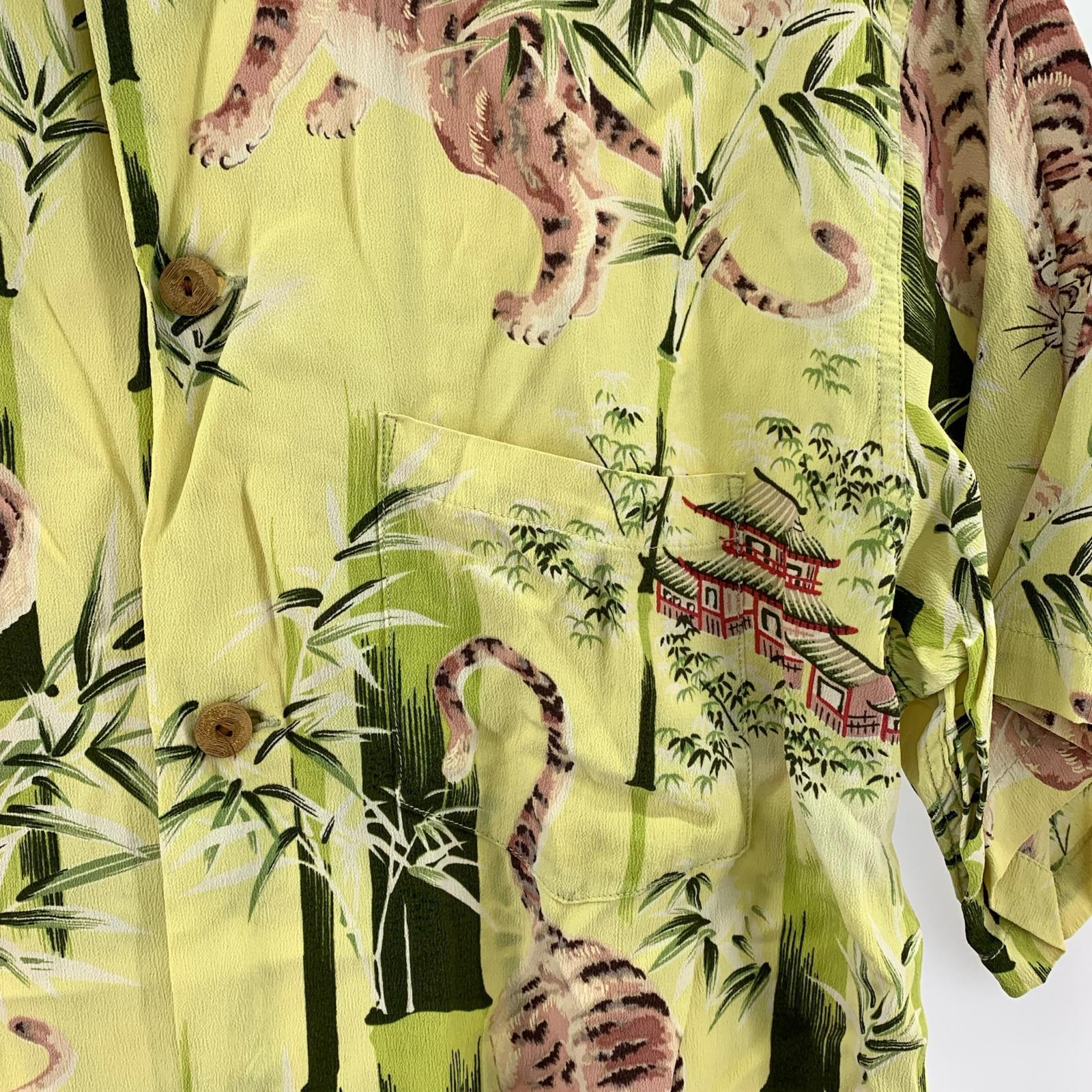 半袖シャツ SUN SURF TIGER&BAMBOO ALOHA SHIRT ちりめん (M) M