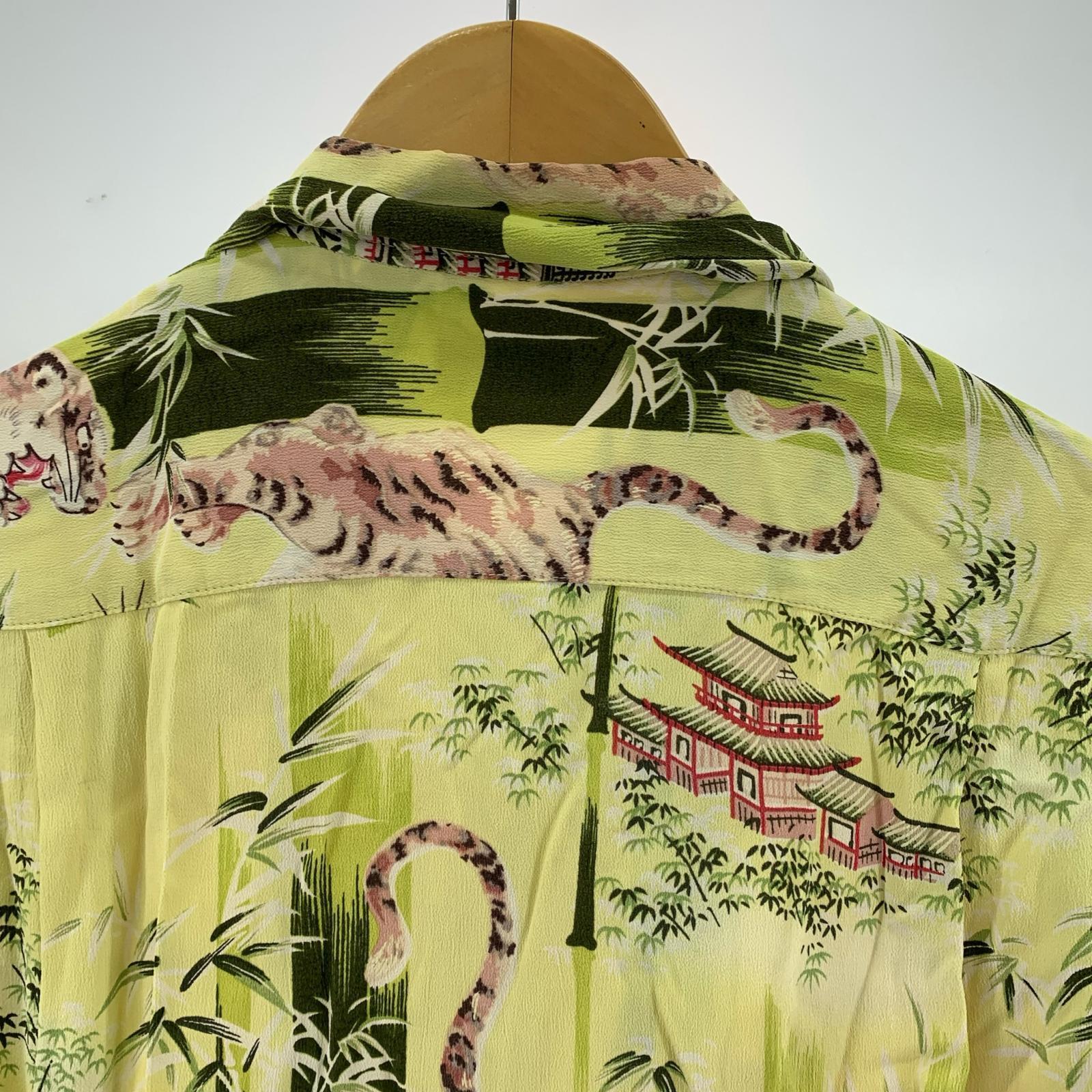 半袖シャツ SUN SURF TIGER&BAMBOO ALOHA SHIRT ちりめん (M) M