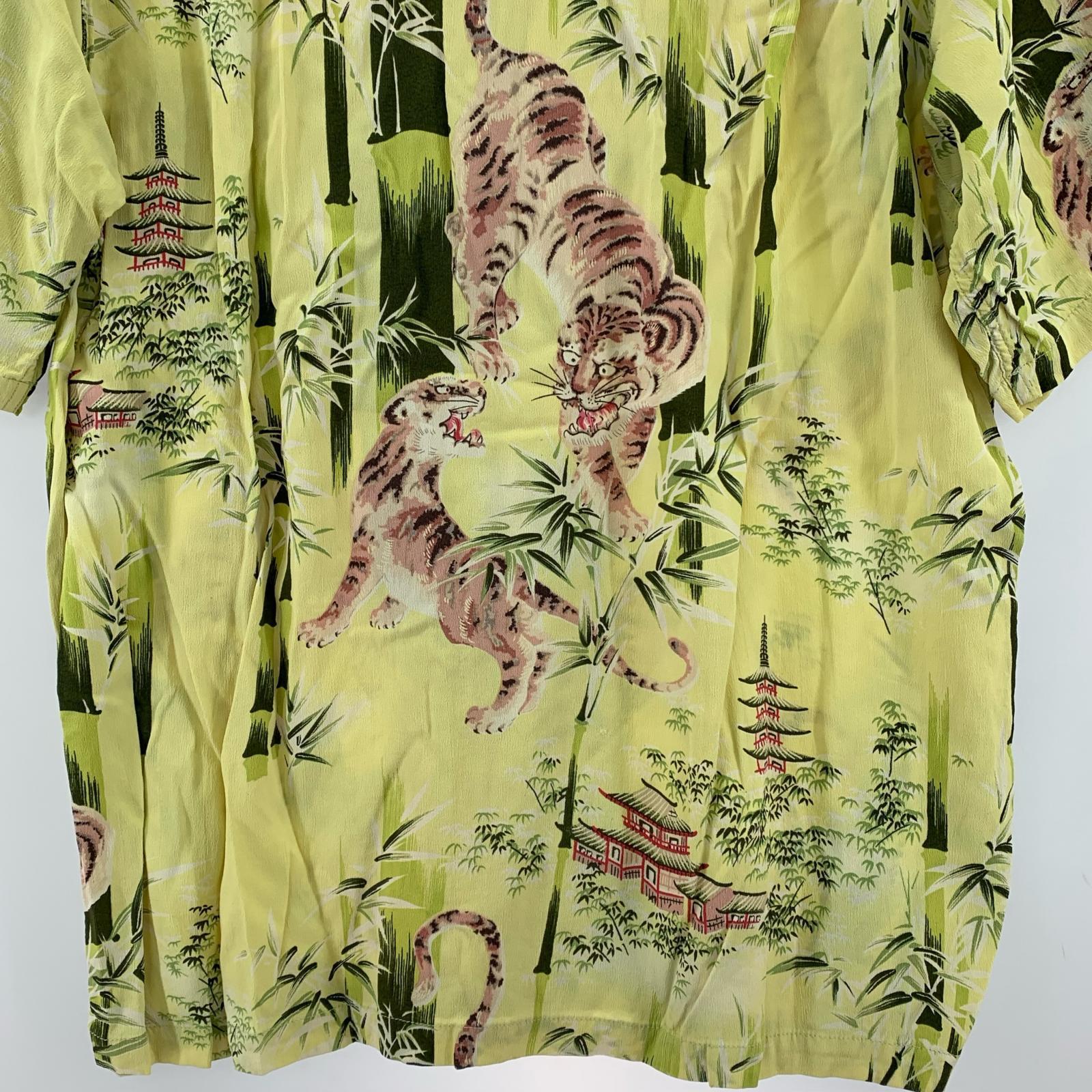 半袖シャツ SUN SURF TIGER&BAMBOO ALOHA SHIRT ちりめん (M) M