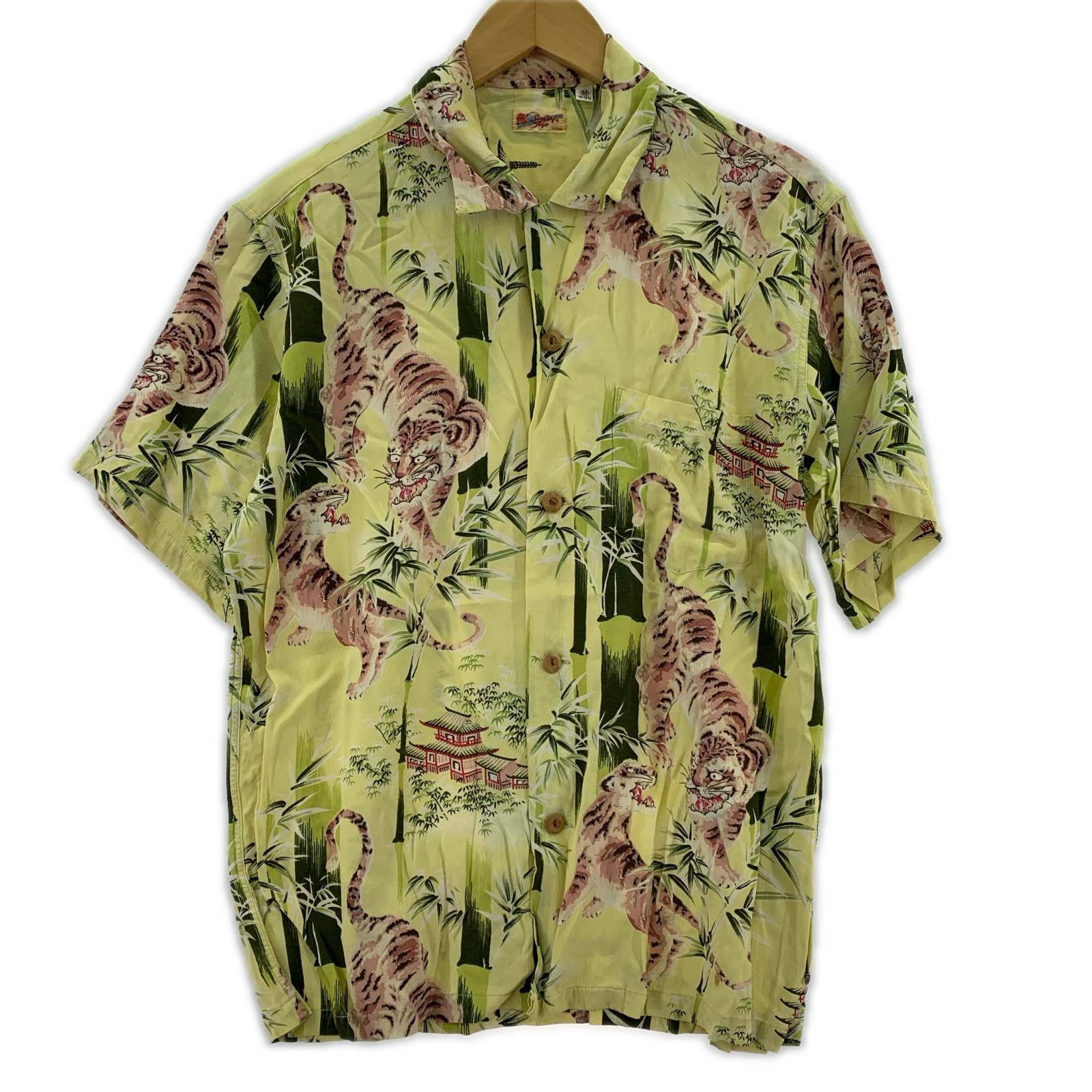 半袖シャツ SUN SURF TIGER&BAMBOO ALOHA SHIRT ちりめん (M) M