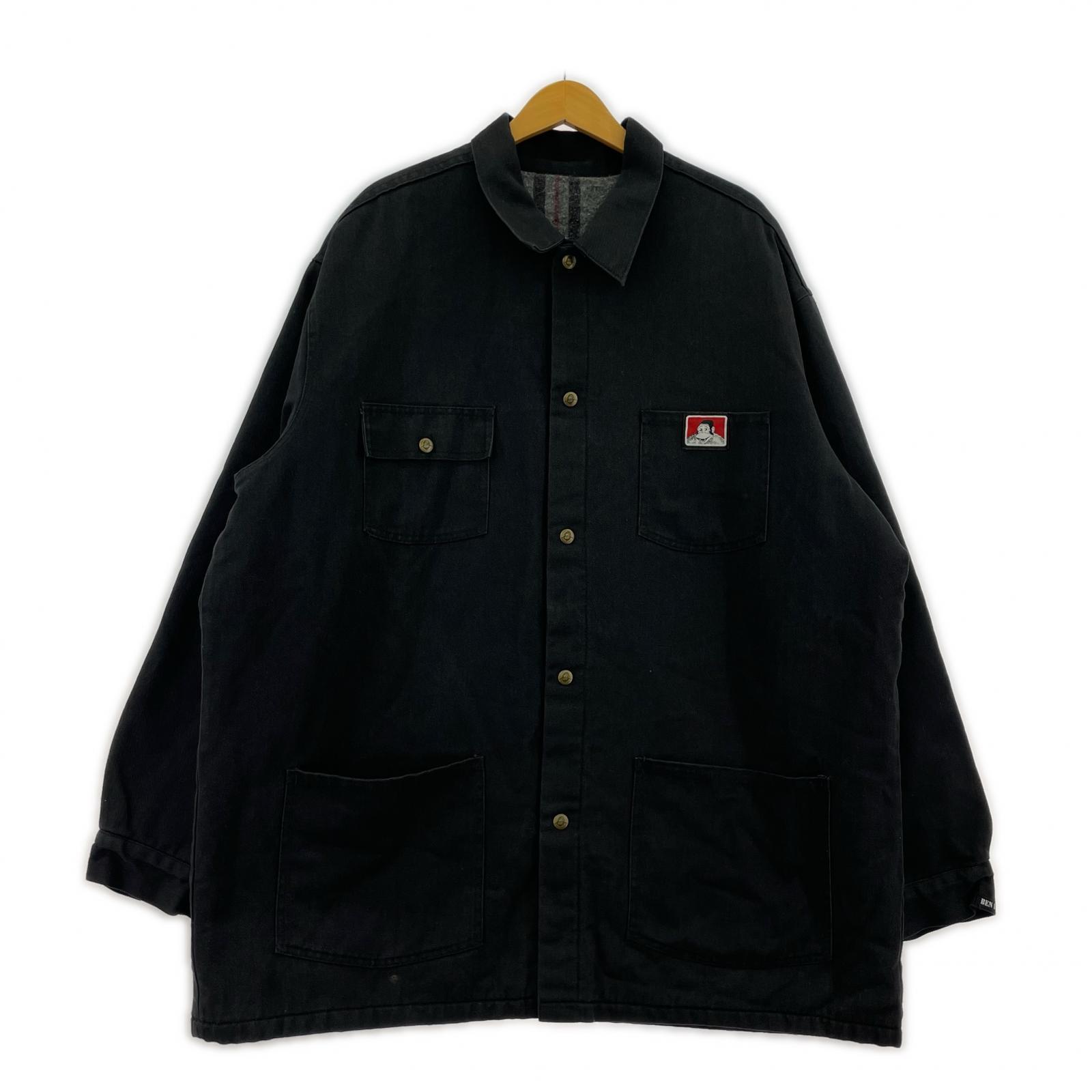 ジャケット 90s カバーオール USA製(XXXL)黒 ブラック