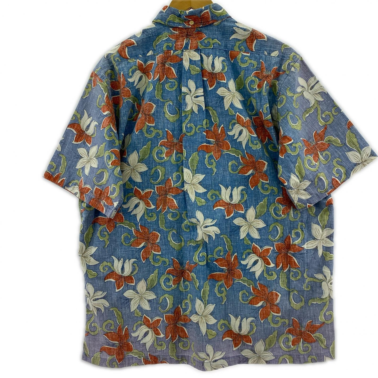 半袖シャツ ×Alfred Shaheen S/S アロハシャツ 青 ブルー