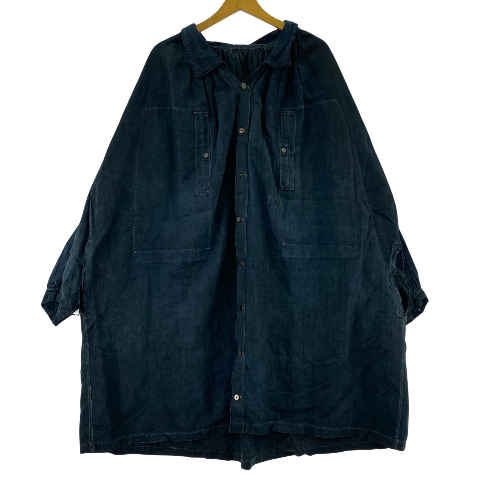 長袖シャツ 1900s FRENCH INDIGO LINEN OPEN SMOCK