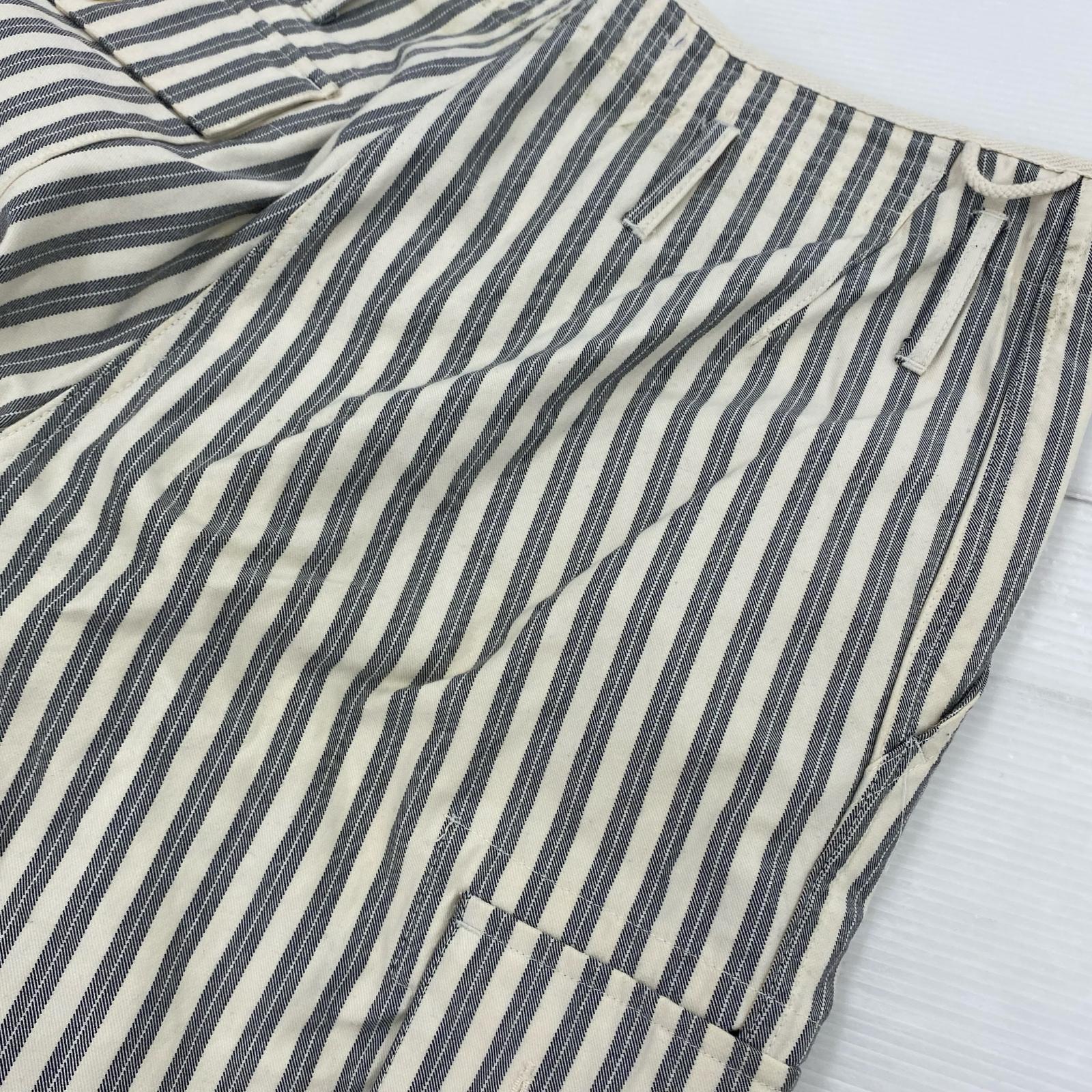 その他ボトムス × HERVIER PRODUCTIONS S.A. 20SS ストライプワークパンツ ホワイト