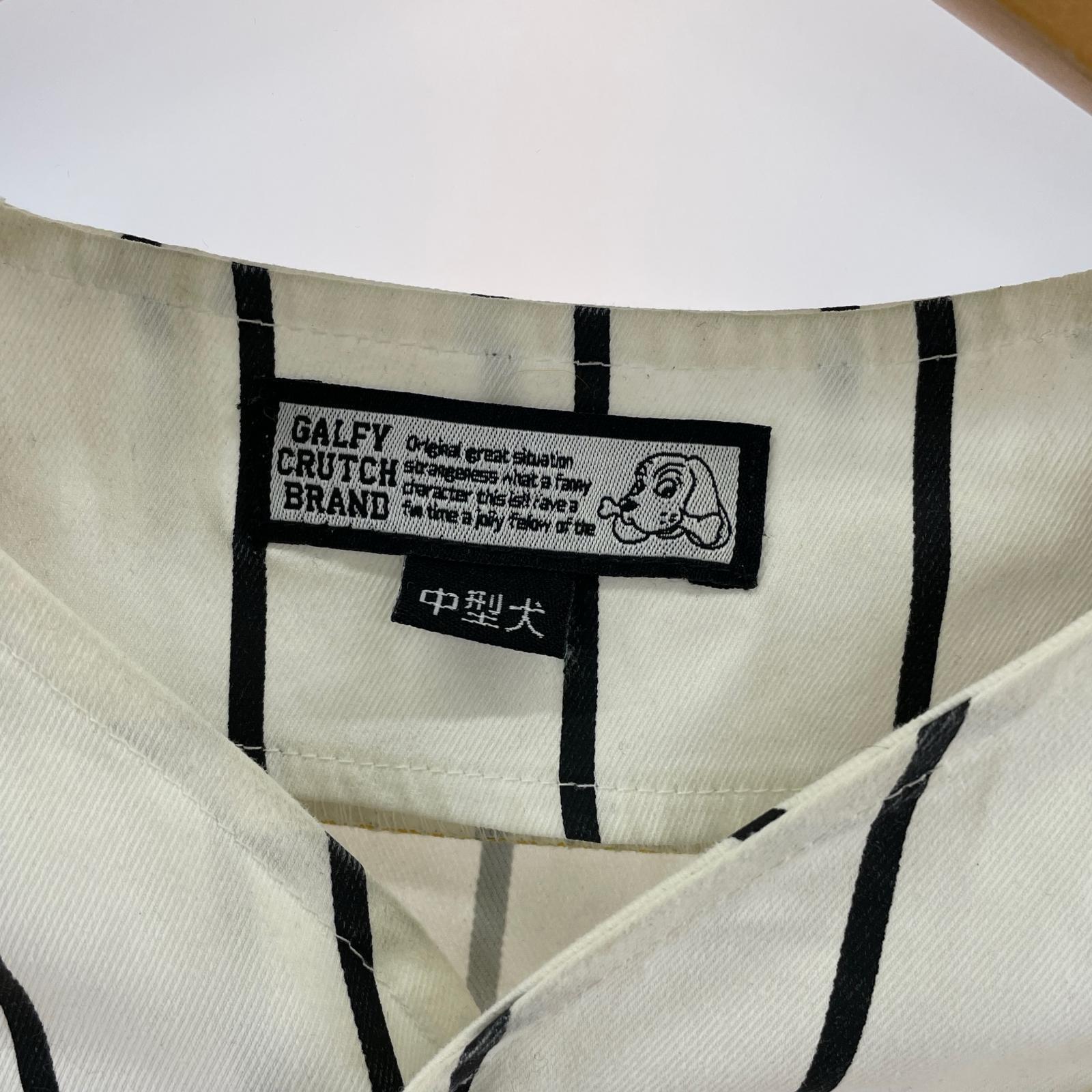 半袖シャツ GALFY ベースボールシャツ 中型犬 L ホワイト