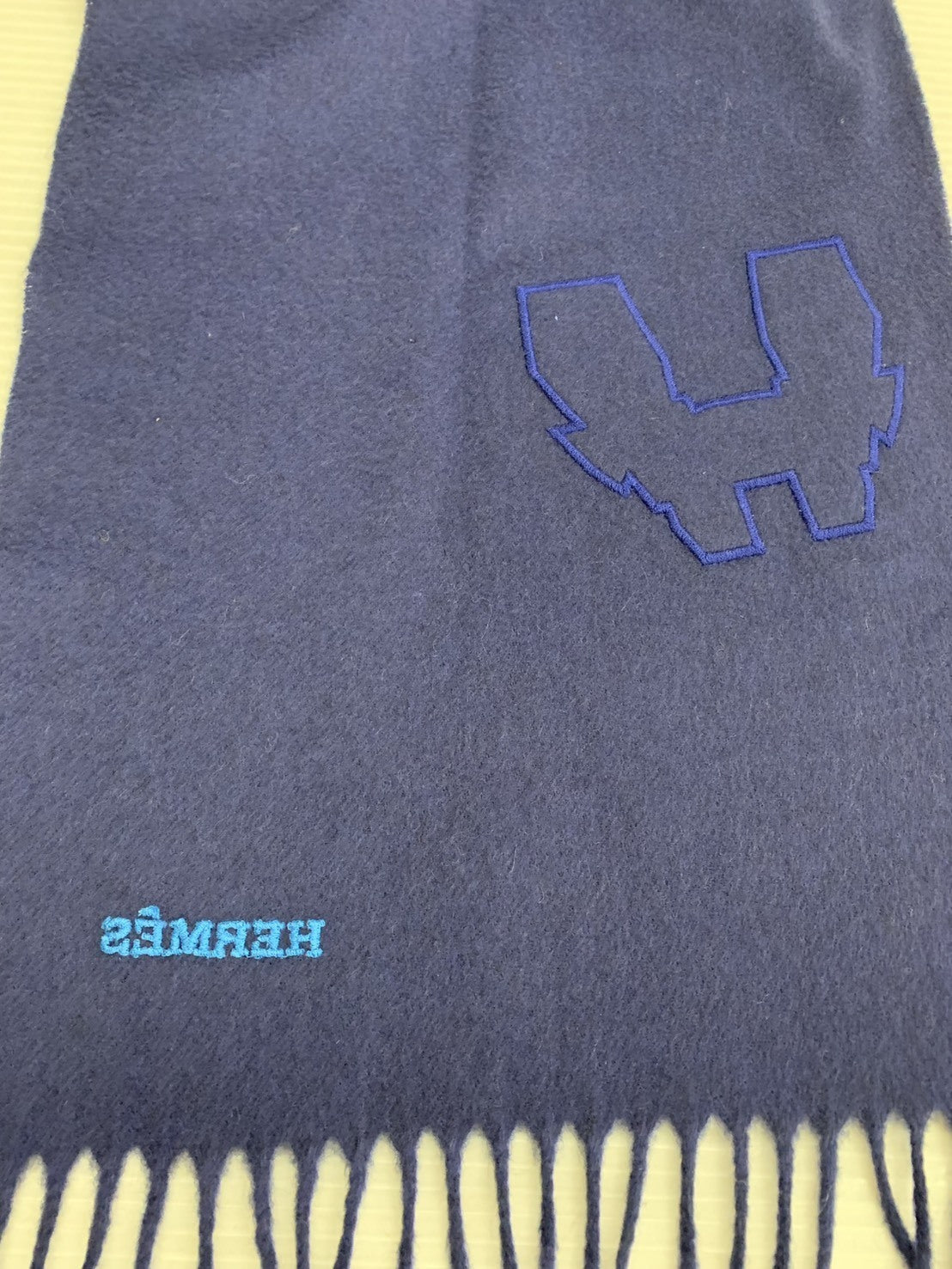 カシミヤ マフラー ネイビー