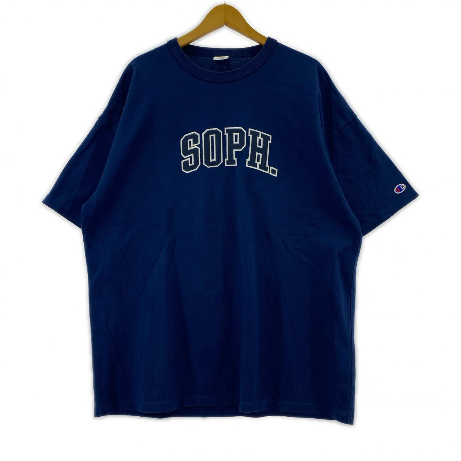 半袖Tシャツ ×SOPHNET. ロゴパッチ 青 (XL) ブルー