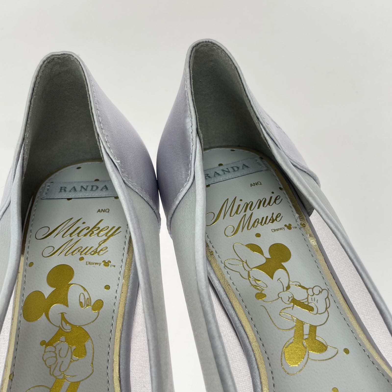 パンプス Mickey&Minnie スタッズリボンフラットパンプス AP35176