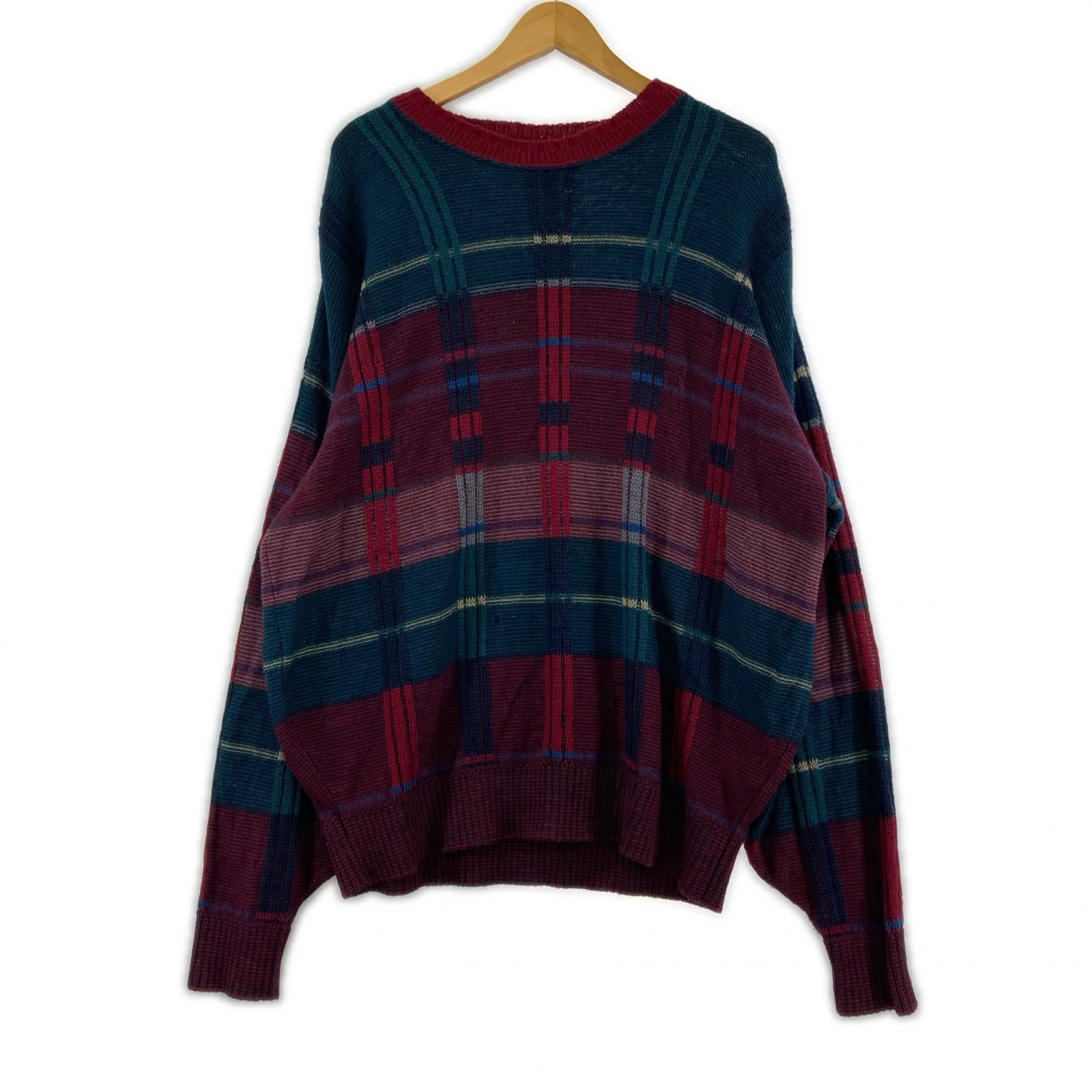 ニット チェックニット (XL)