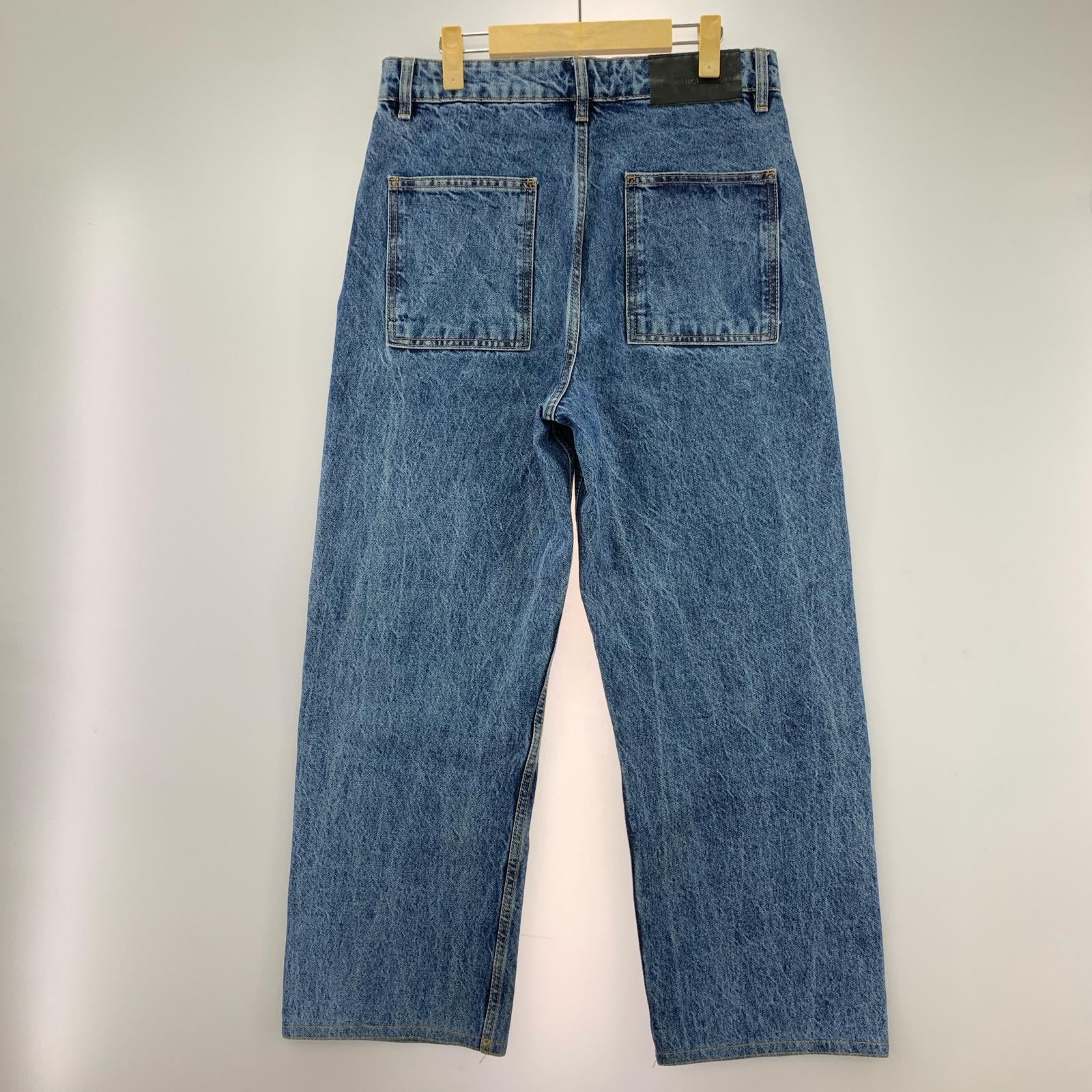 デニムパンツ ×ZARA ワイドレッグデニムパンツ ブルー