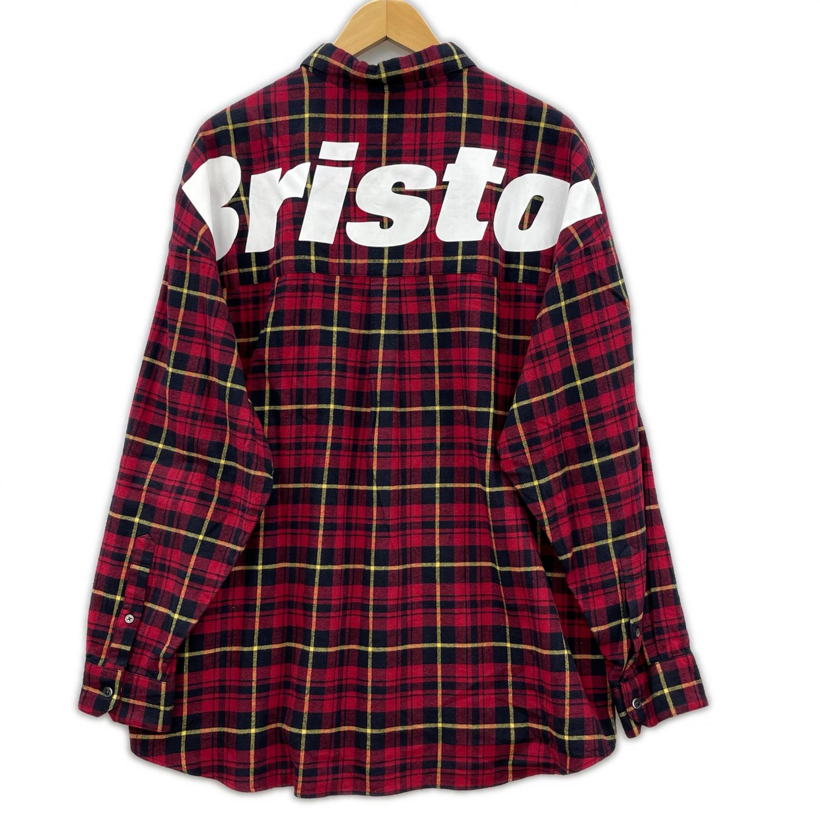 長袖シャツ F.C.R.B. 22AW BIG LOGO FLANNEL BAGGY SHIRT (S) 赤 S