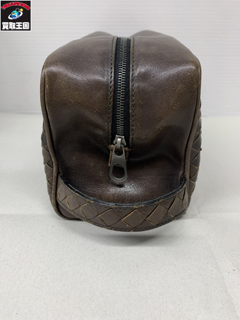 Bottega Veneta イントレチャート セカンドバッグ 茶
