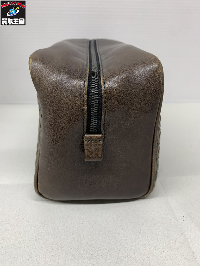 Bottega Veneta イントレチャート セカンドバッグ 茶