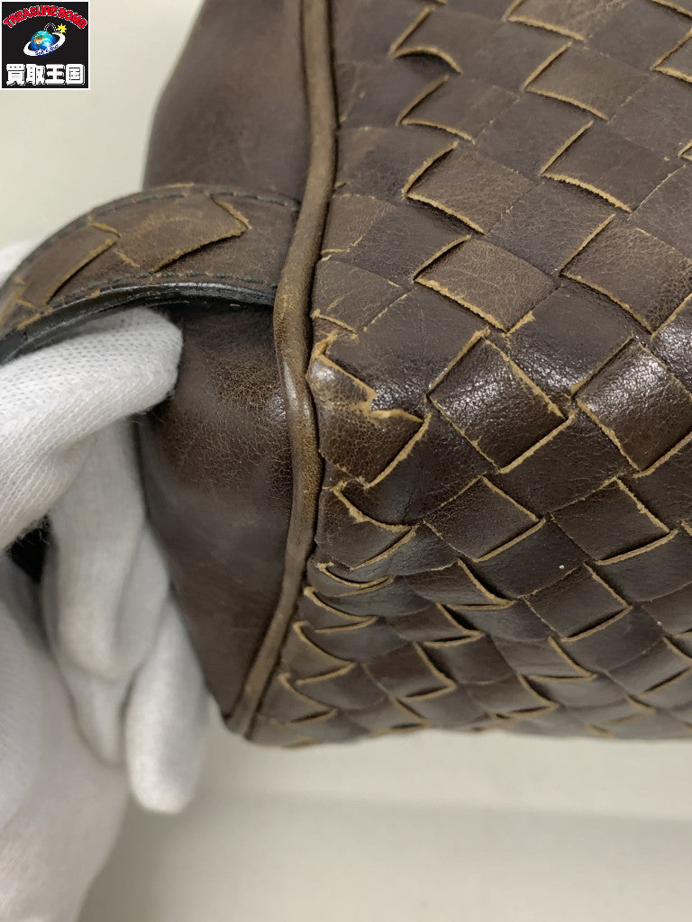 Bottega Veneta イントレチャート セカンドバッグ 茶