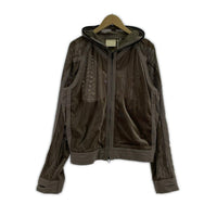 パーカー 25ss JIAN YE MESH HOODIE 参 M ブラウン M ブラウン