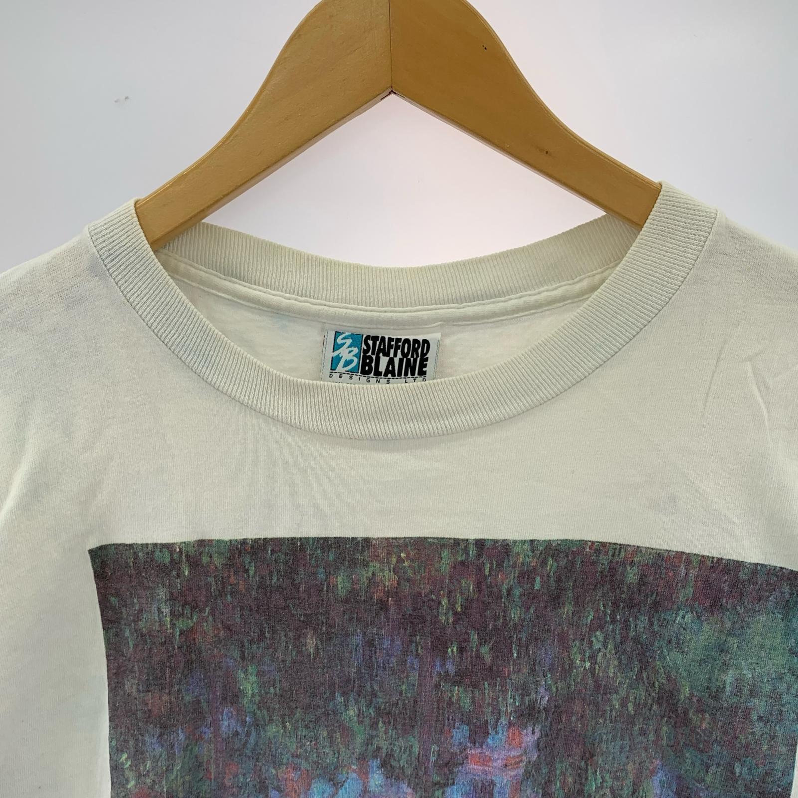 半袖Tシャツ STAFFORD BLAINE USA製 モネ絵画(L) L ホワイト