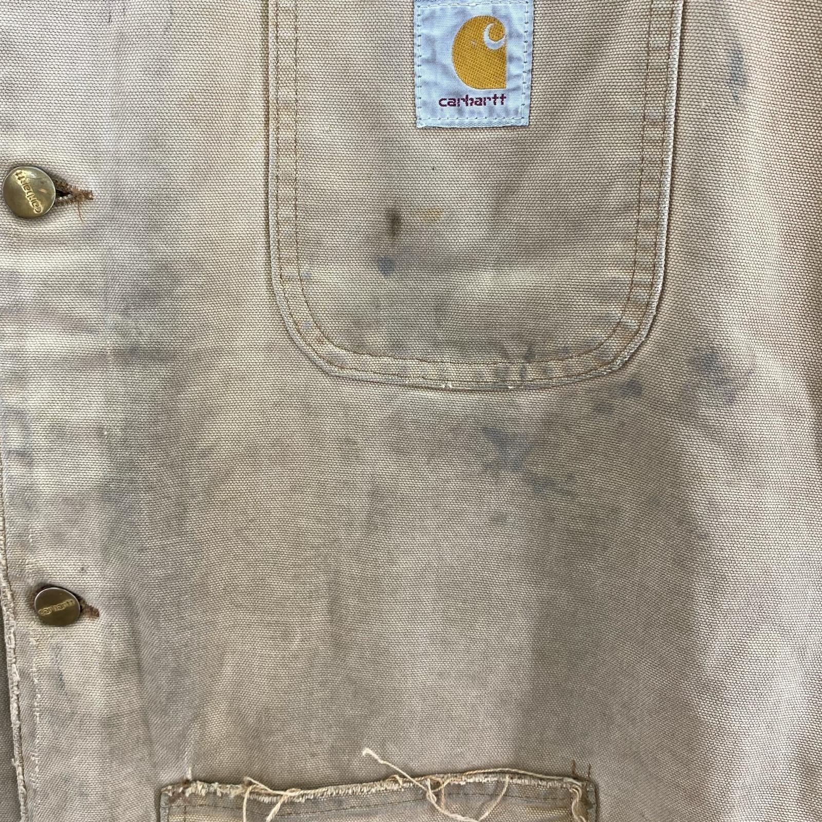 ジャケット Carhartt 70s~ 襤褸 ミシガンチョアコート XL程度 ベージュ ベージュ