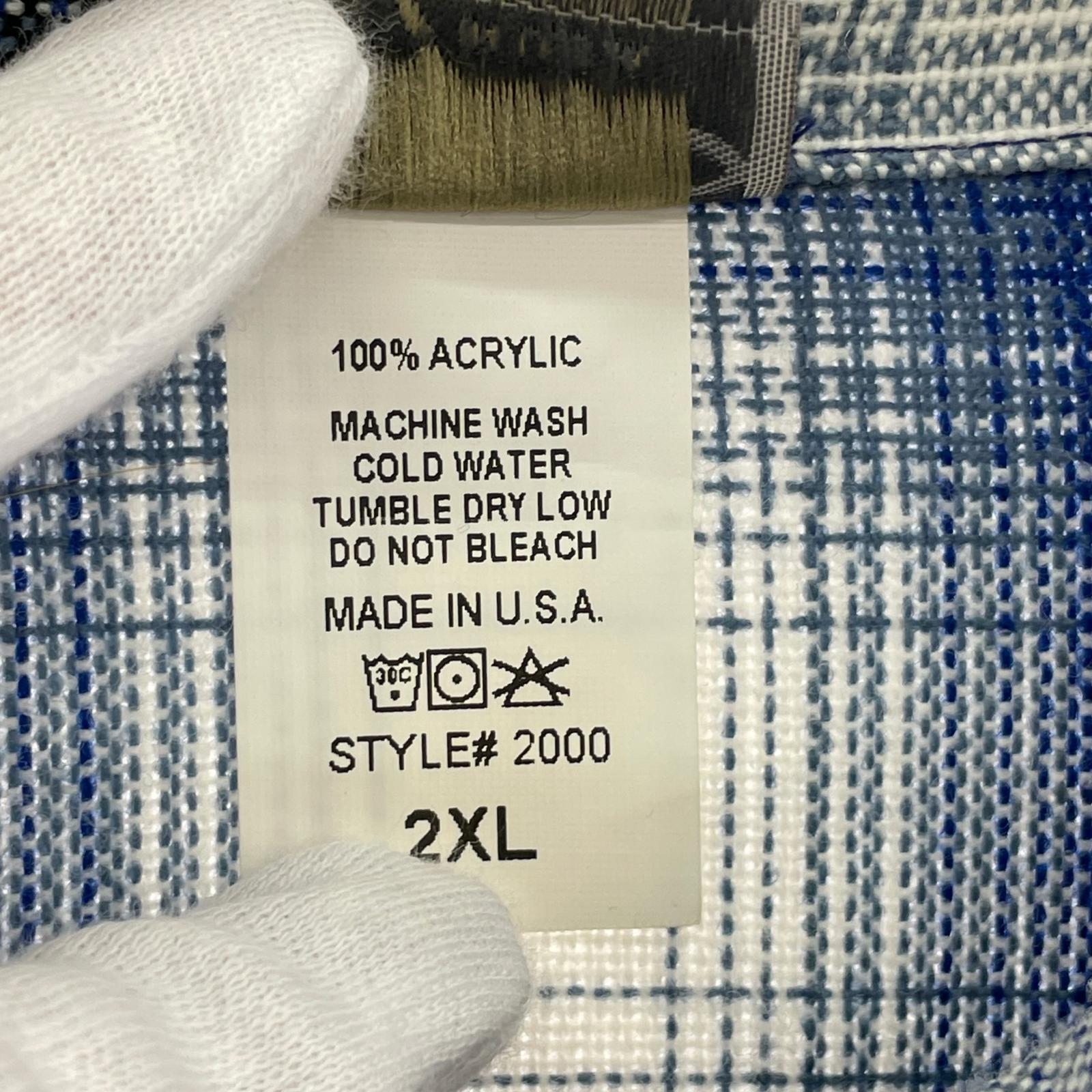 長袖シャツ CALTOP USA製 オンブレシャツ size2XL ブルー