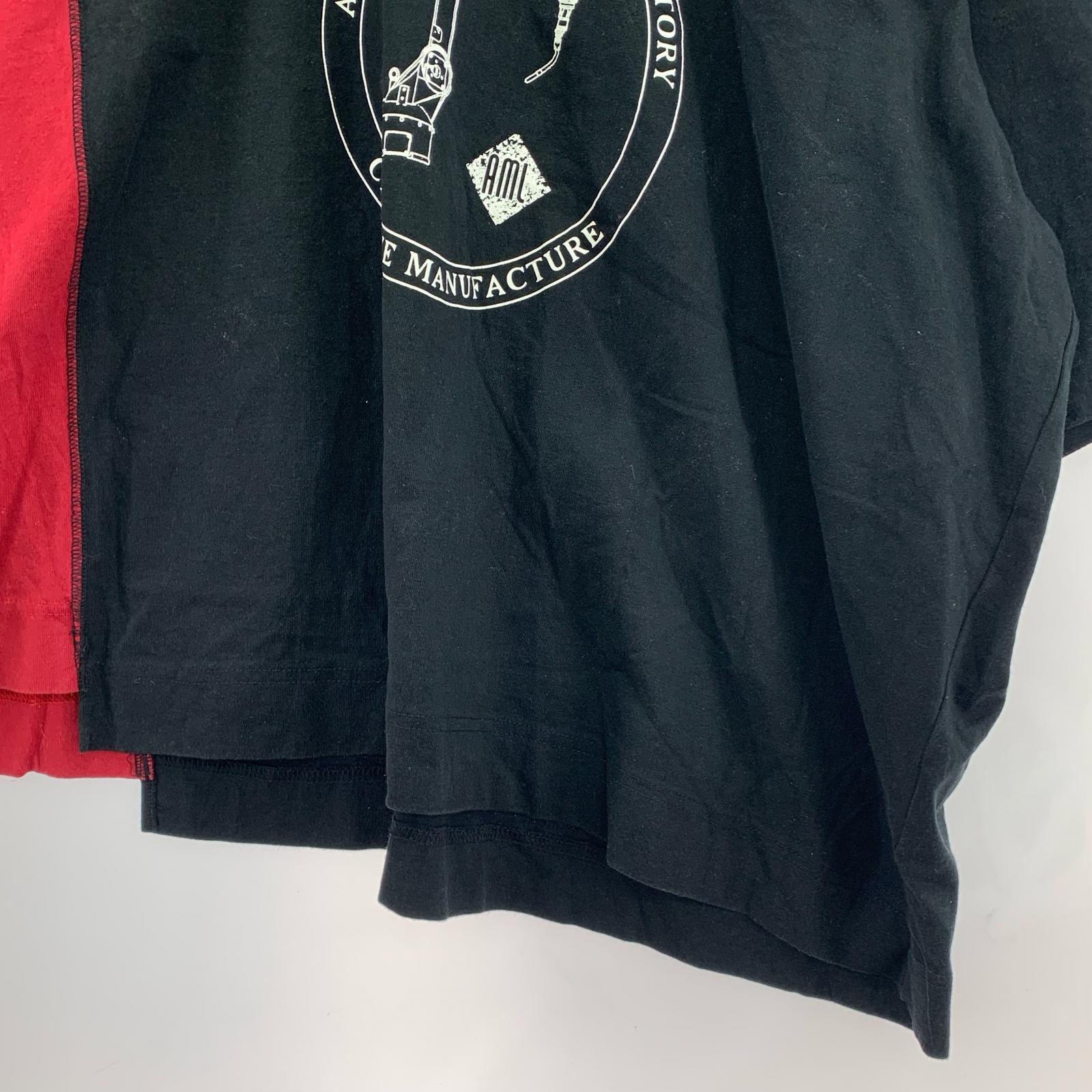 半袖Tシャツ アシンメトリー 黒赤