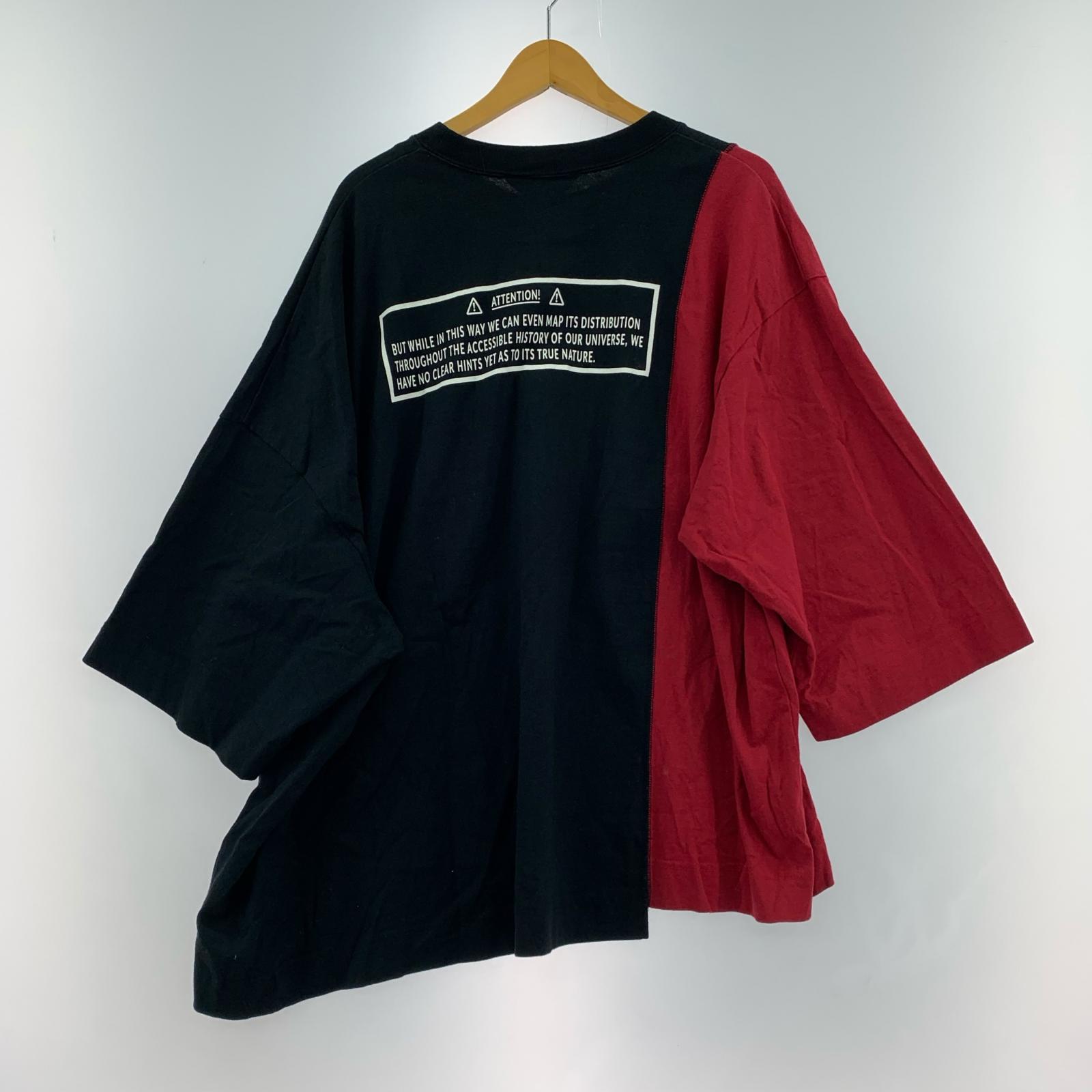 半袖Tシャツ アシンメトリー 黒赤