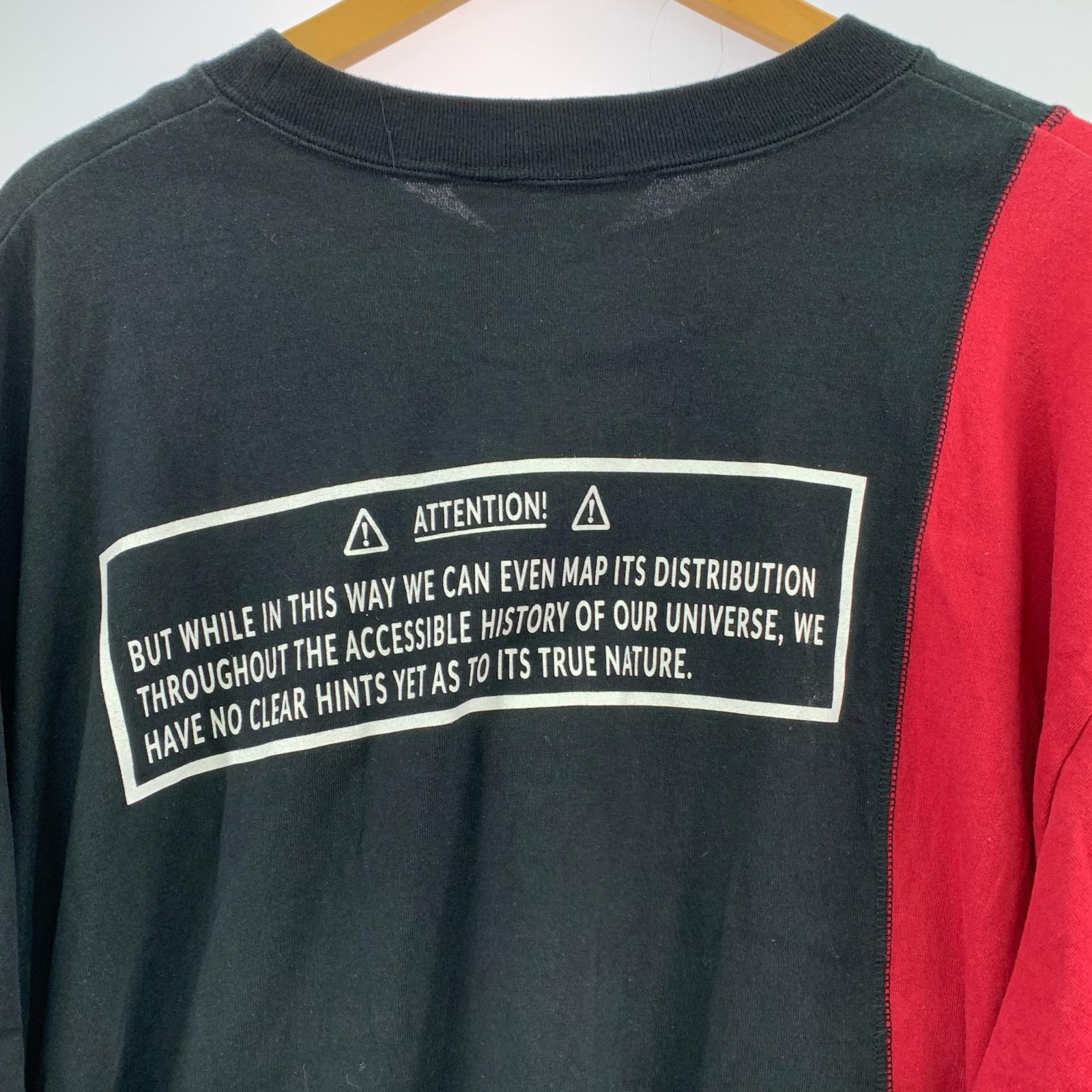 半袖Tシャツ アシンメトリー 黒赤