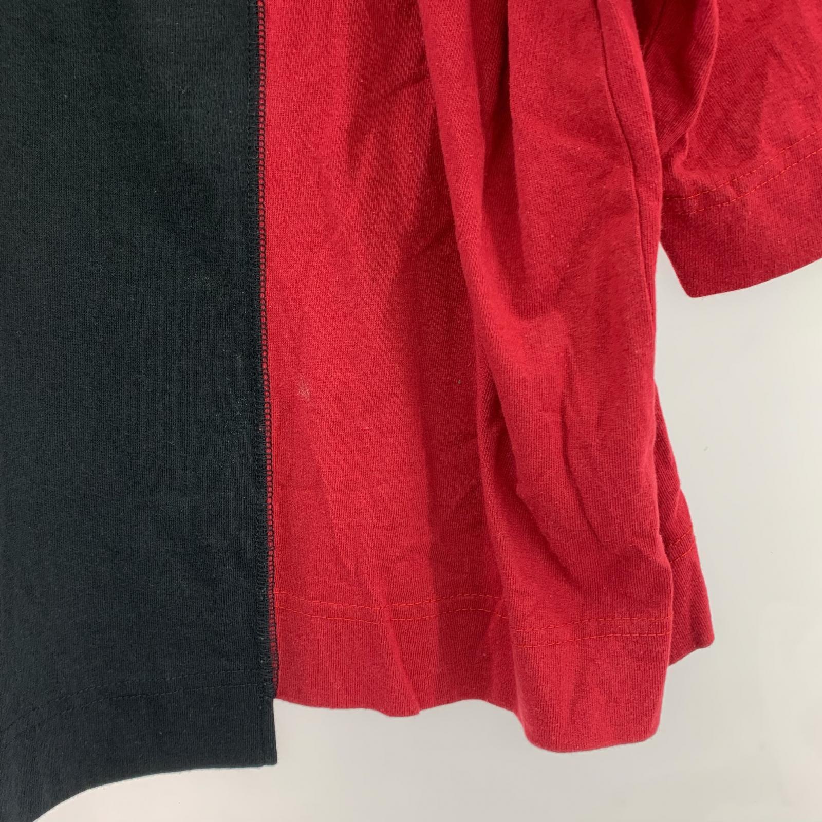 半袖Tシャツ アシンメトリー 黒赤