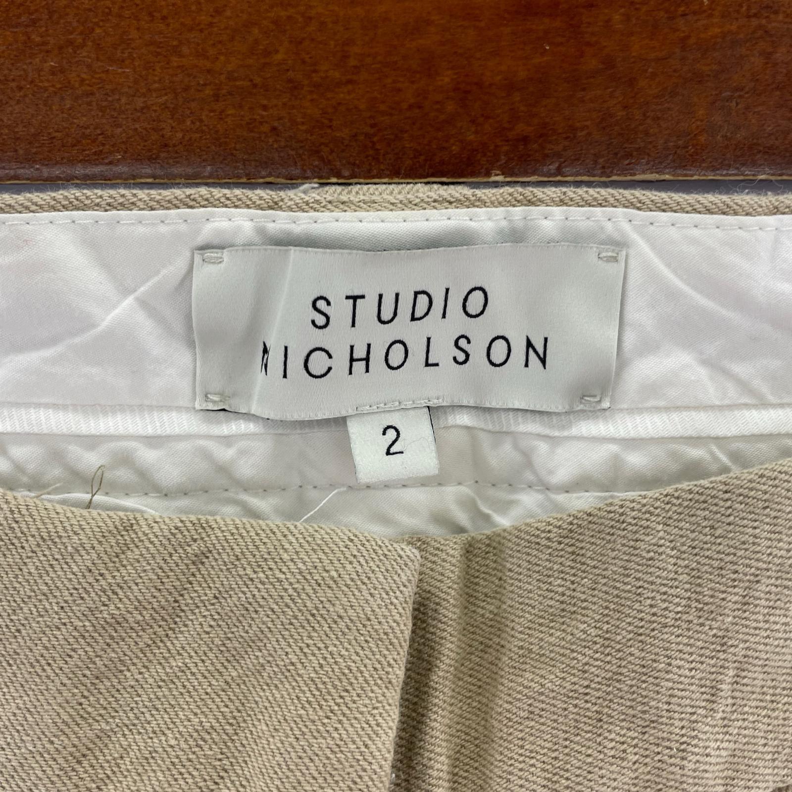 パンツ STUDIO NICHOLSON POINT SNW WOOL TWILL スラックス 2 ベージュ 2 ベージュ