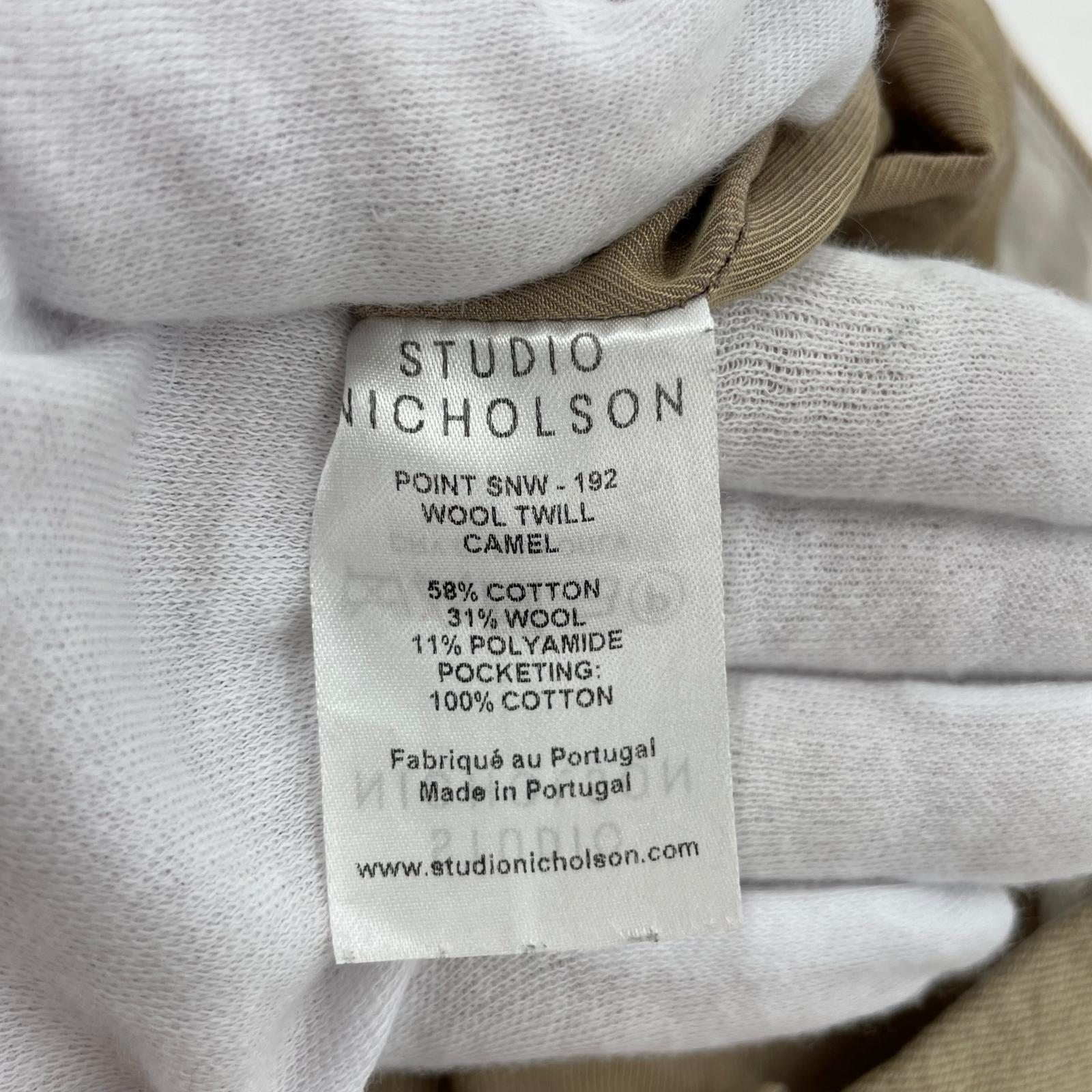 パンツ STUDIO NICHOLSON POINT SNW WOOL TWILL スラックス 2 ベージュ 2 ベージュ